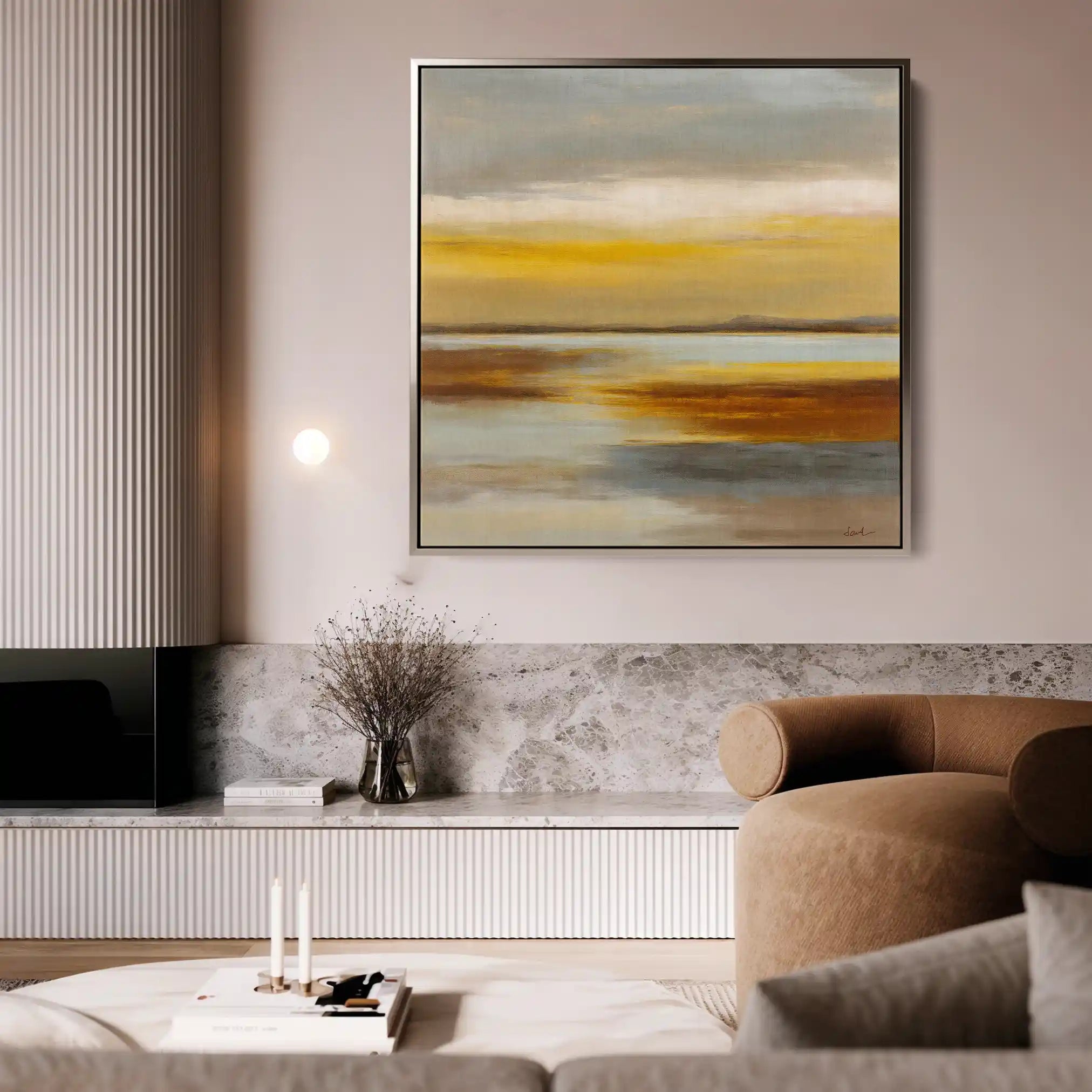 Abstract Canvas Wall Art WAD765-A 80 x 80 cm / Stretched on hidden frame
