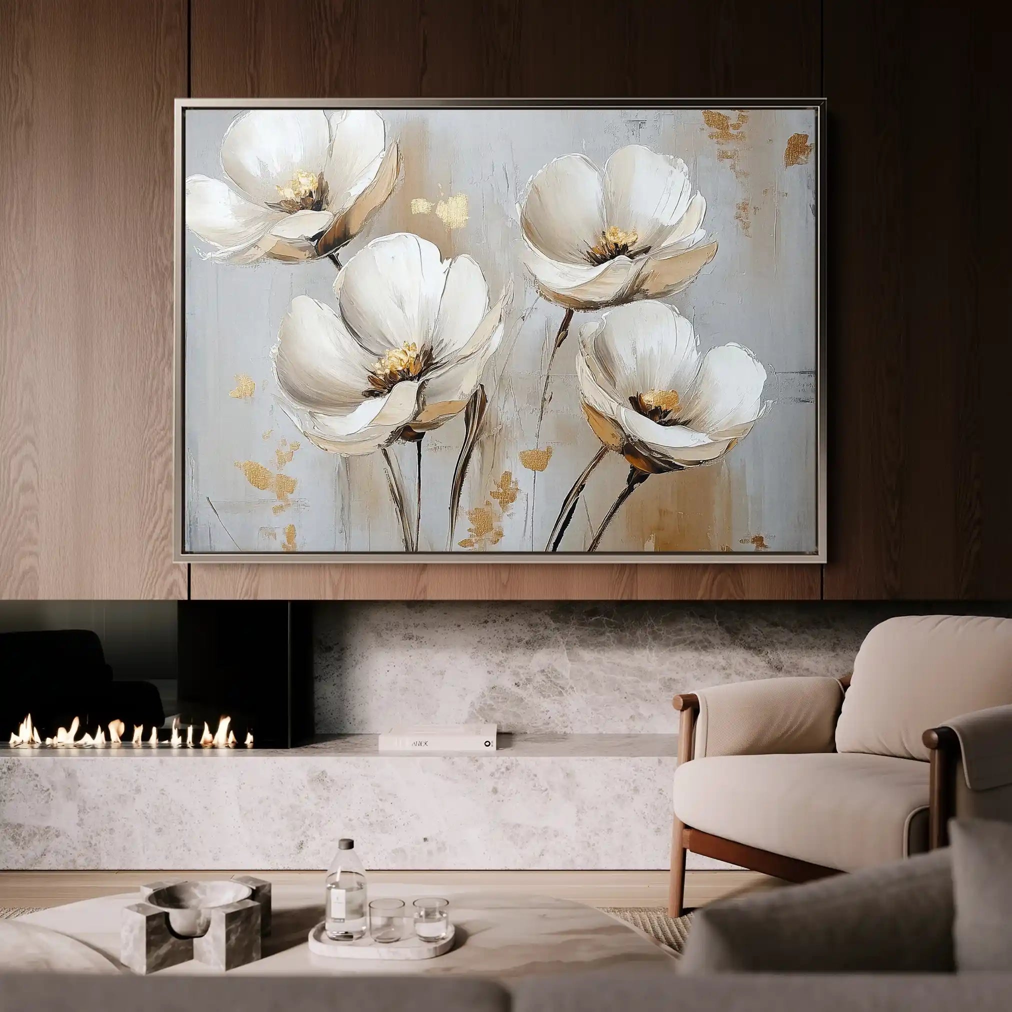 Floral Canvas Wall Art WAD772-F 90 x 60 cm / Stretched on hidden frame