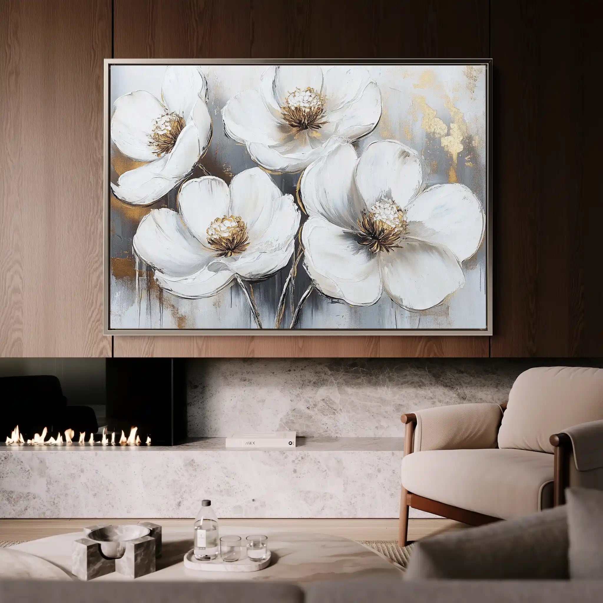 Floral Canvas Wall Art WAD783-F 90 x 60 cm / Stretched on hidden frame