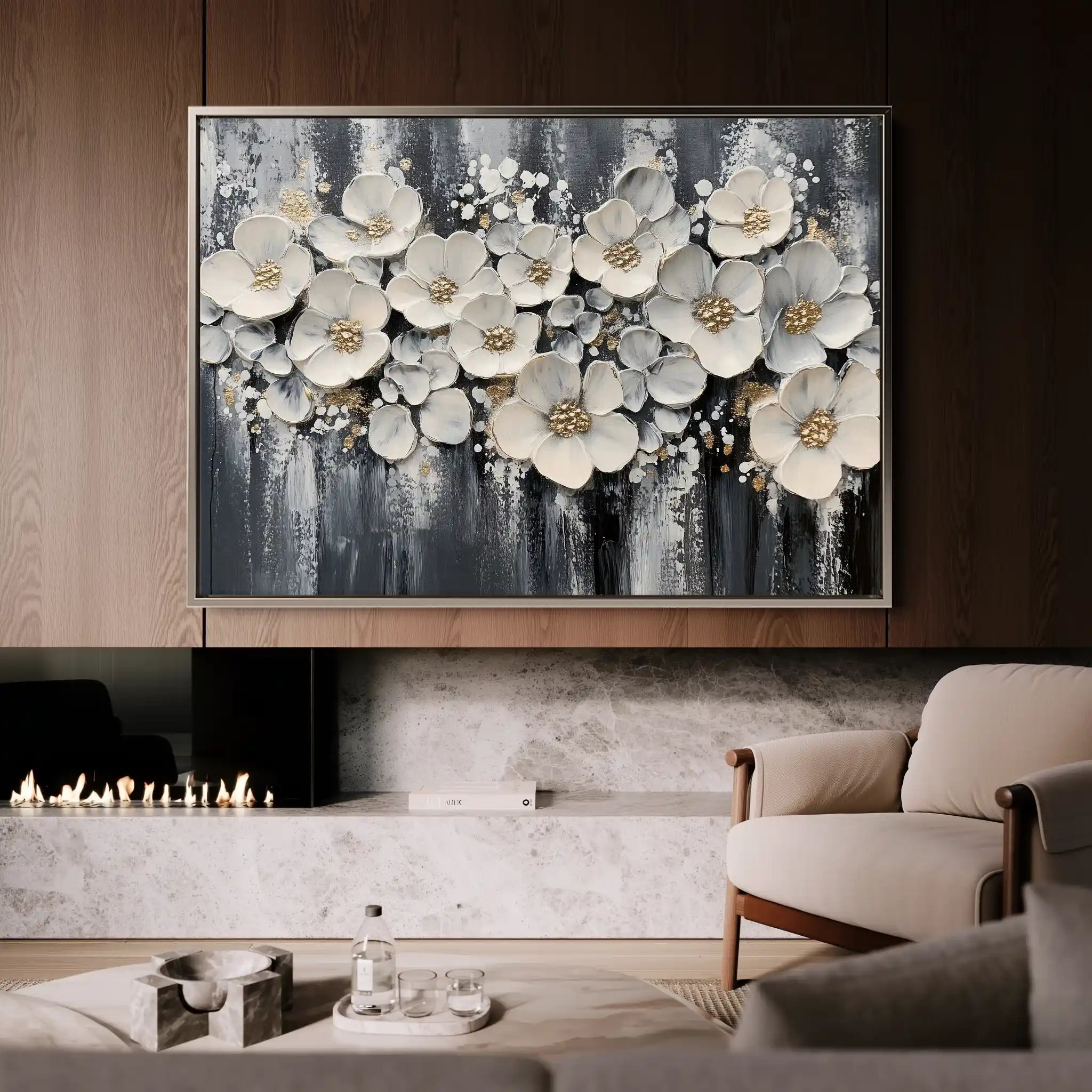 Floral Canvas Wall Art WAD800-F 90 x 60 cm / Stretched on hidden frame