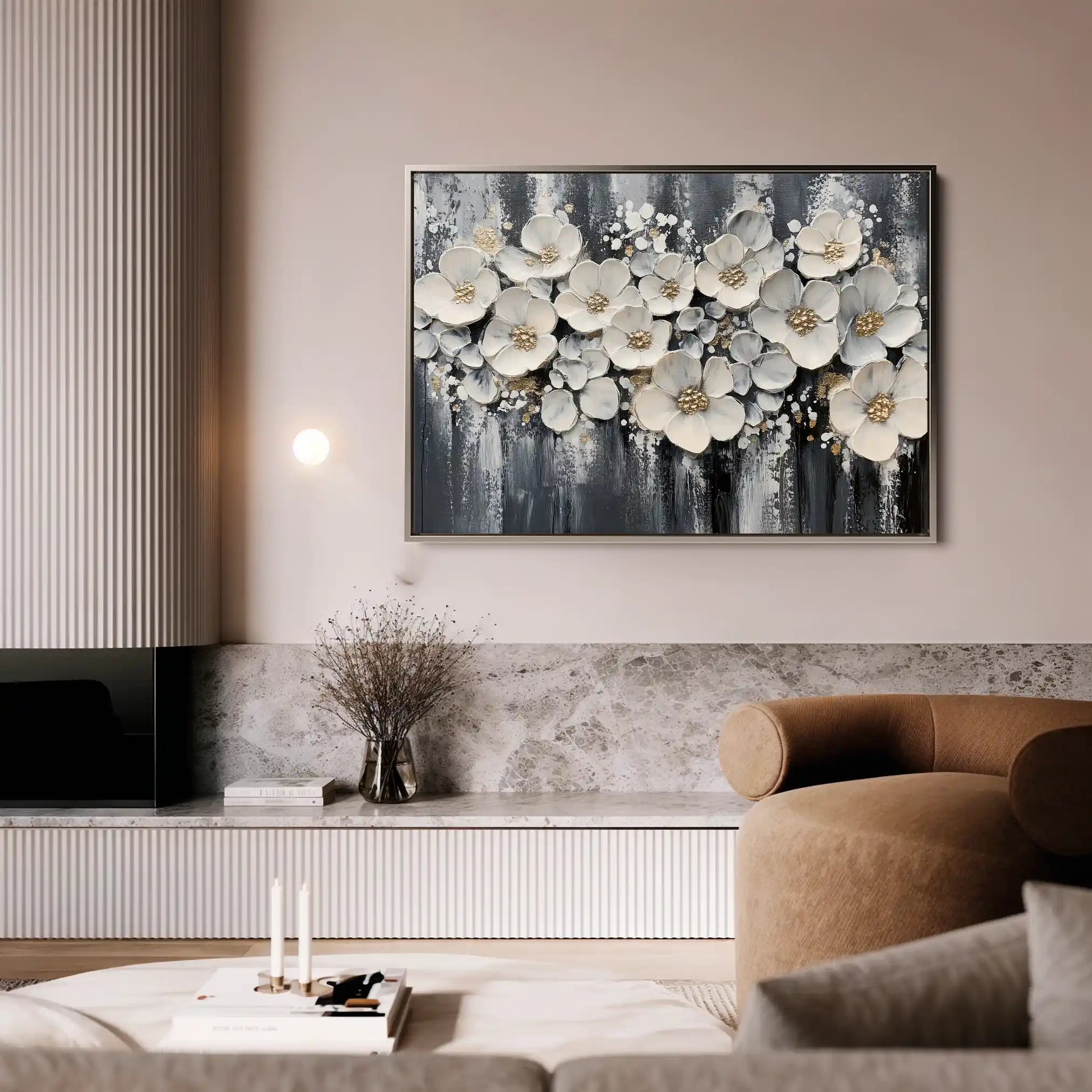 Floral Canvas Wall Art WAD800-F 90 x 60 cm / Stretched on hidden frame