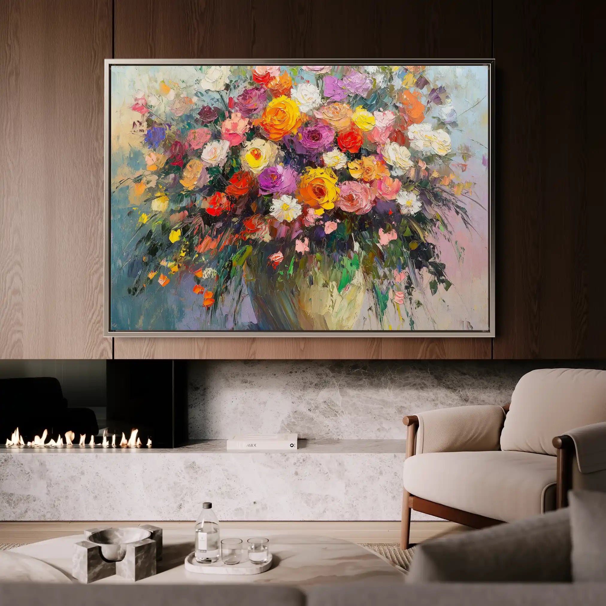 Floral Canvas Wall Art WAD801-F 90 x 60 cm / Stretched on hidden frame