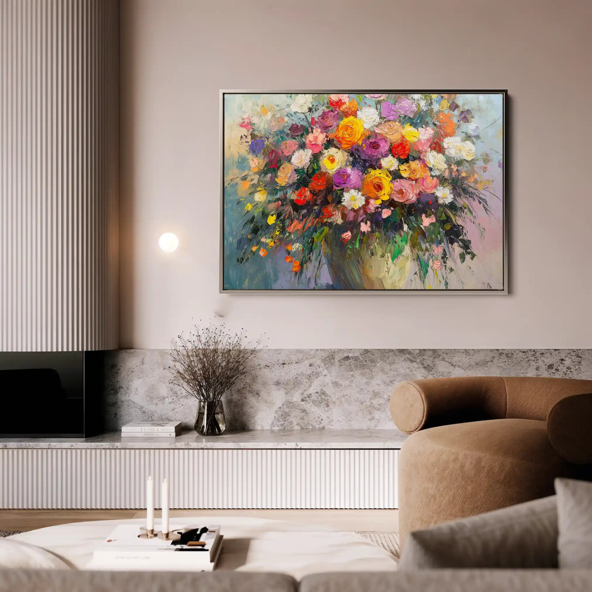 Floral Canvas Wall Art WAD801-F 90 x 60 cm / Stretched on hidden frame