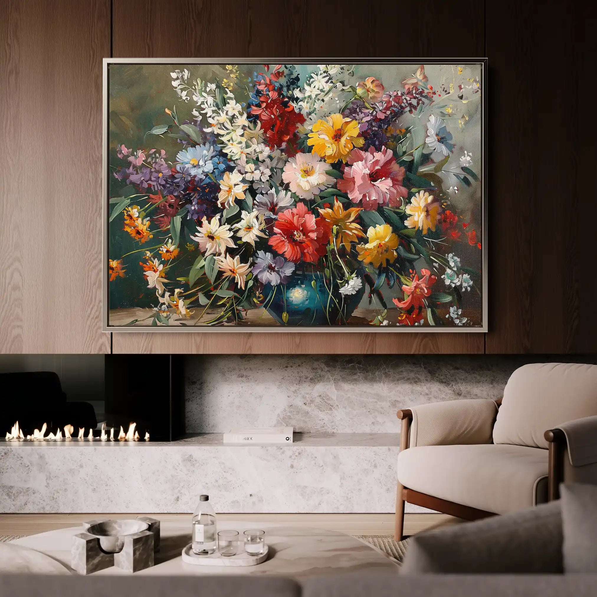 Floral Canvas Wall Art WAD865-F 90 x 60 cm / Stretched on hidden frame