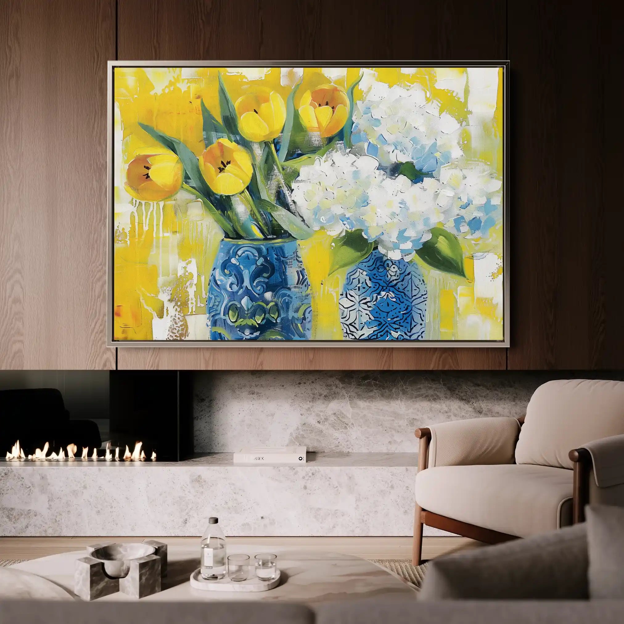 Floral Canvas Wall Art WAD870-F 90 x 60 cm / Stretched on hidden frame