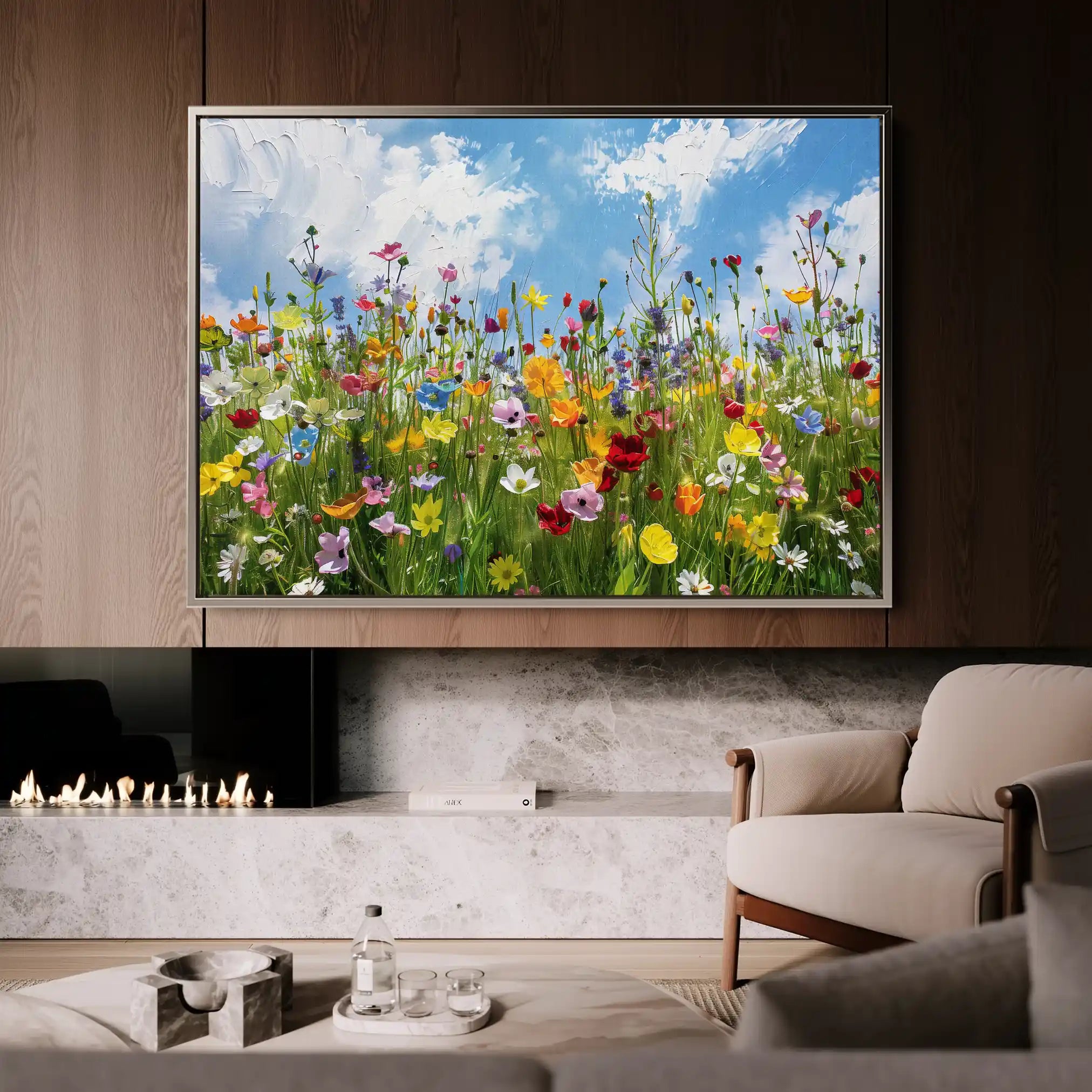 Floral Canvas Wall Art WAD876-F 90 x 60 cm / Stretched on hidden frame
