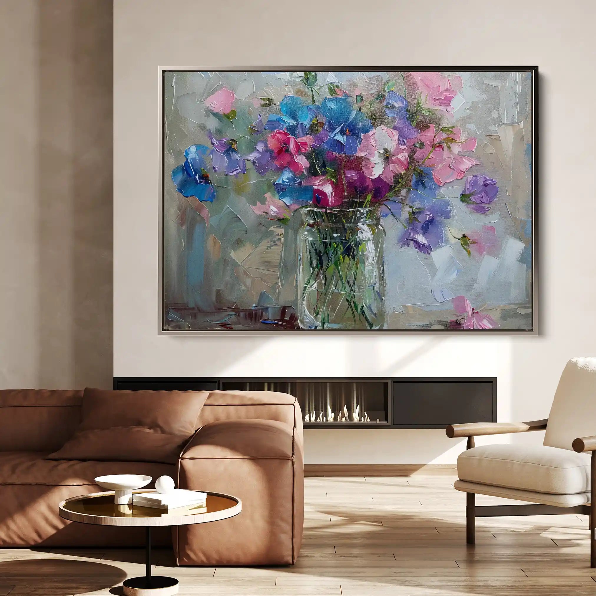 Floral Canvas Wall Art WAD877-F 90 x 60 cm / Stretched on hidden frame