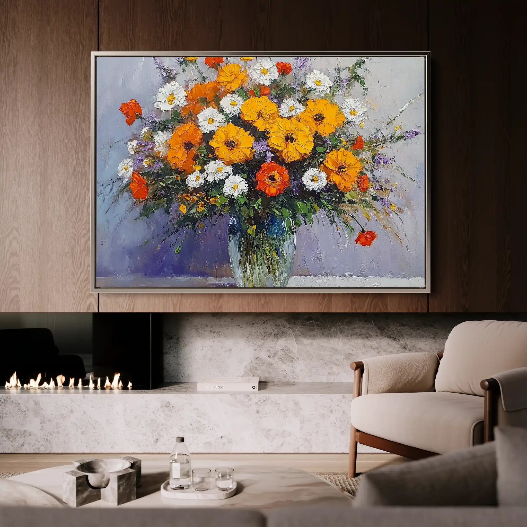 Floral Canvas Wall Art WAD895-F 90 x 60 cm / Stretched on hidden frame