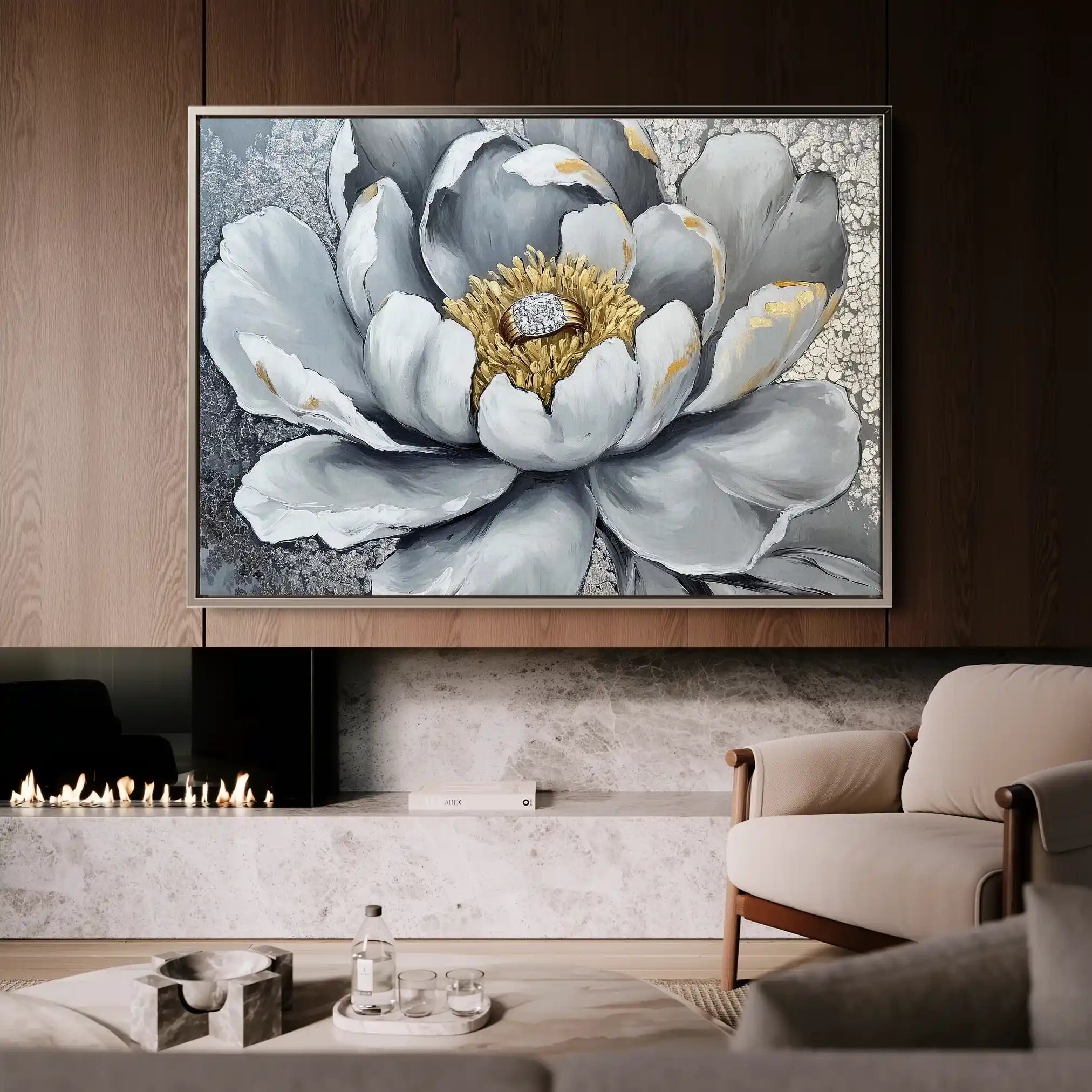 Floral Canvas Wall Art WAD911-F 90 x 60 cm / Stretched on hidden frame