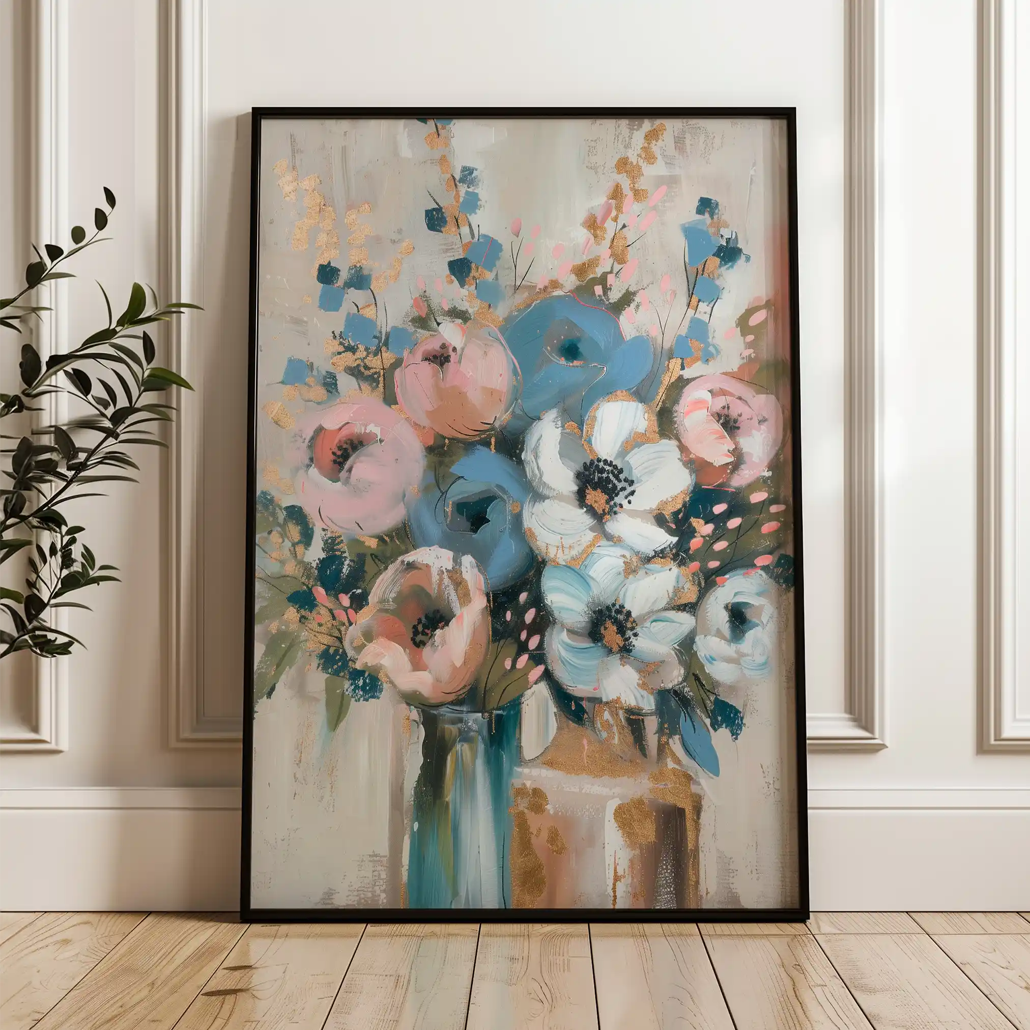 Floral Canvas Wall Art WAD920-F 90 x 60 cm / Stretched on hidden frame