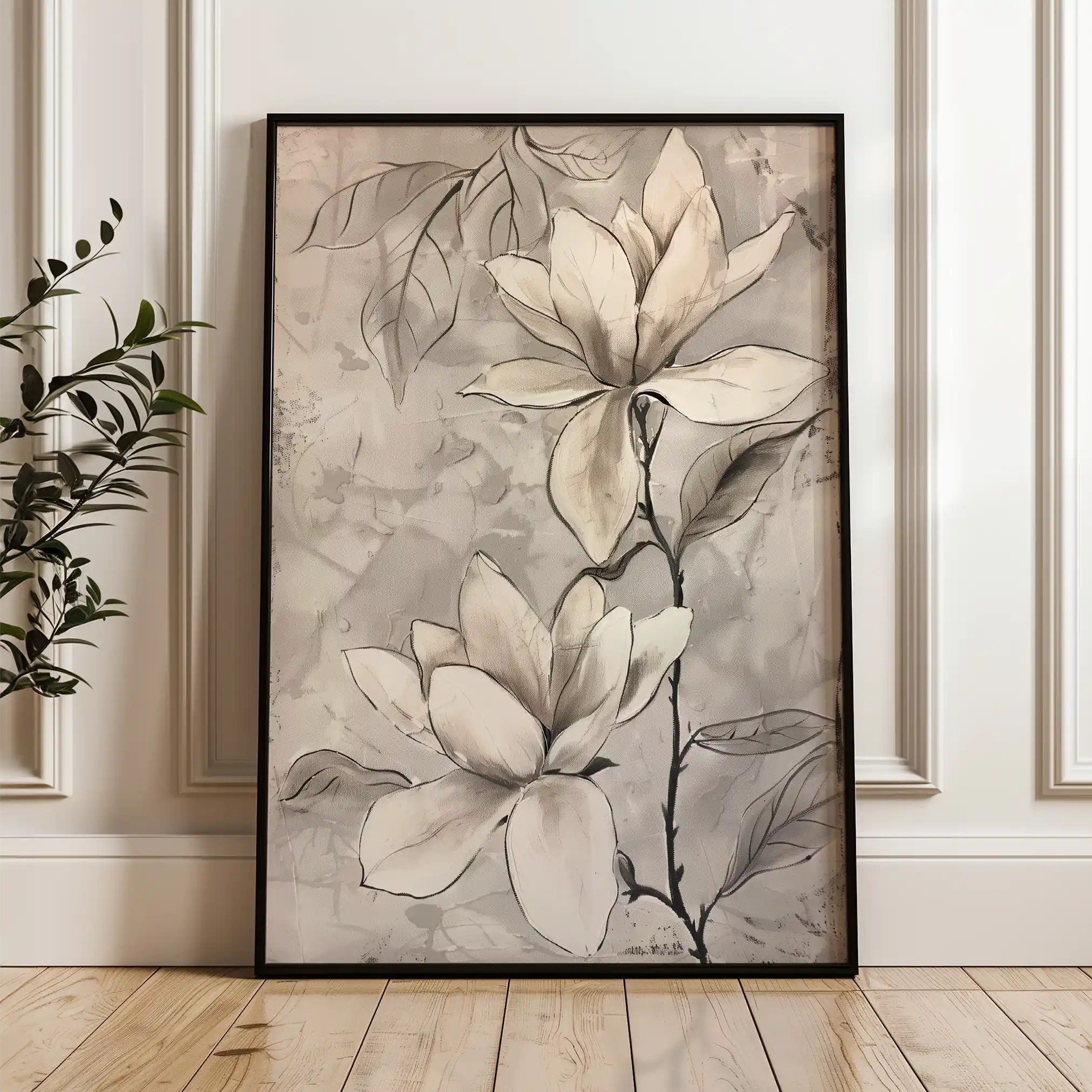 Floral Canvas Wall Art WAD923-F 90 x 60 cm / Stretched on hidden frame