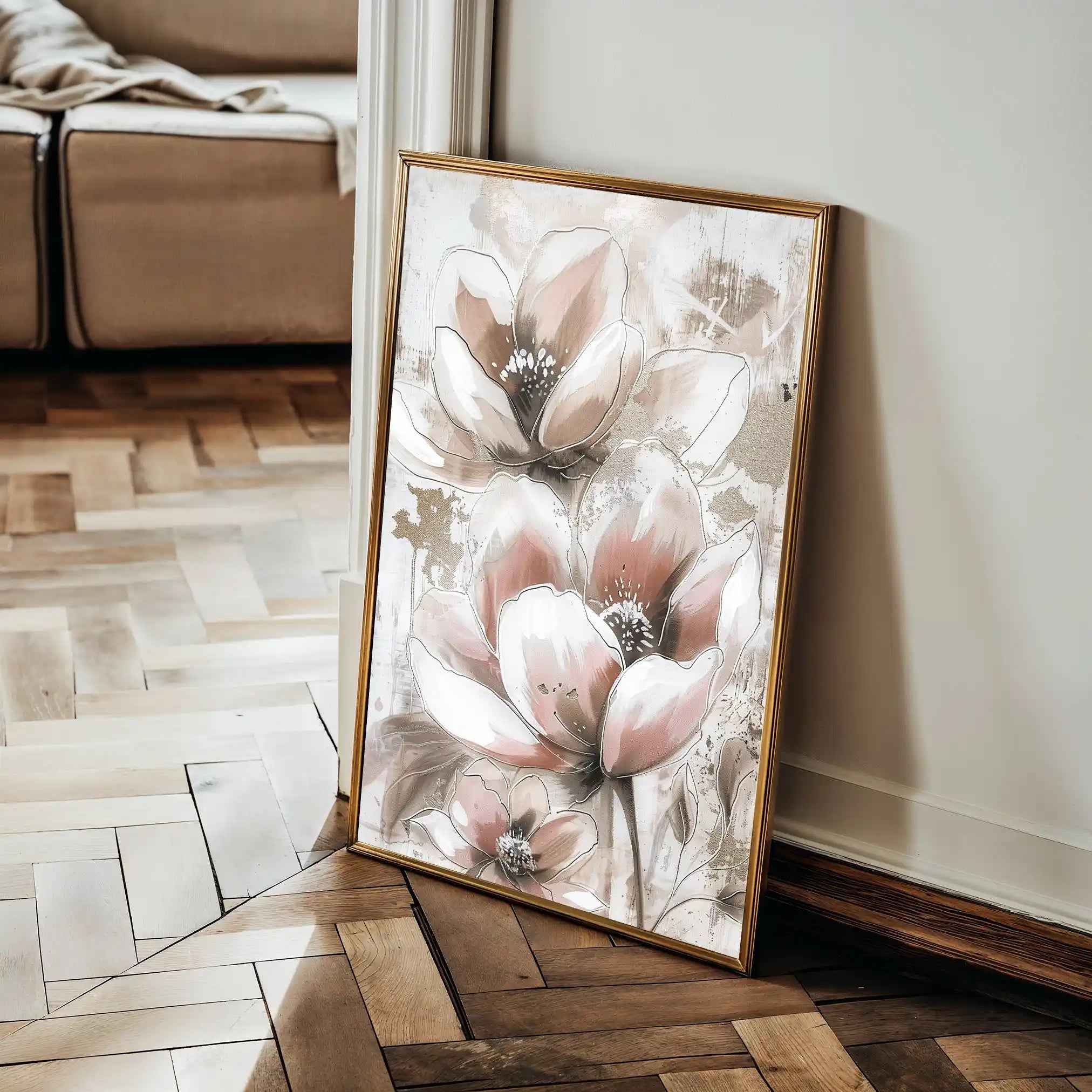 Floral Canvas Wall Art WAD929-F 90 x 60 cm / Stretched on hidden frame