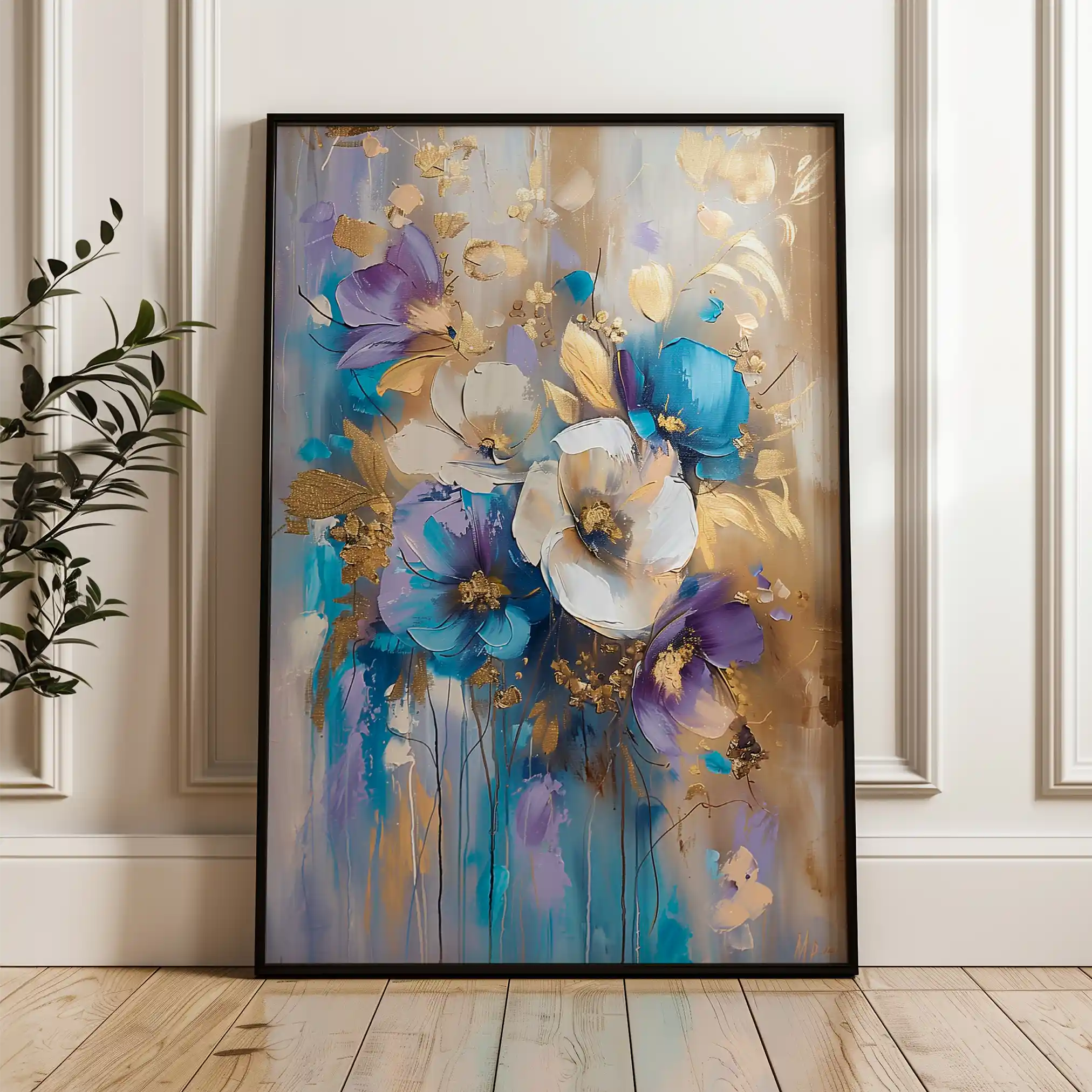 Floral Canvas Wall Art WAD931-F 90 x 60 cm / Stretched on hidden frame
