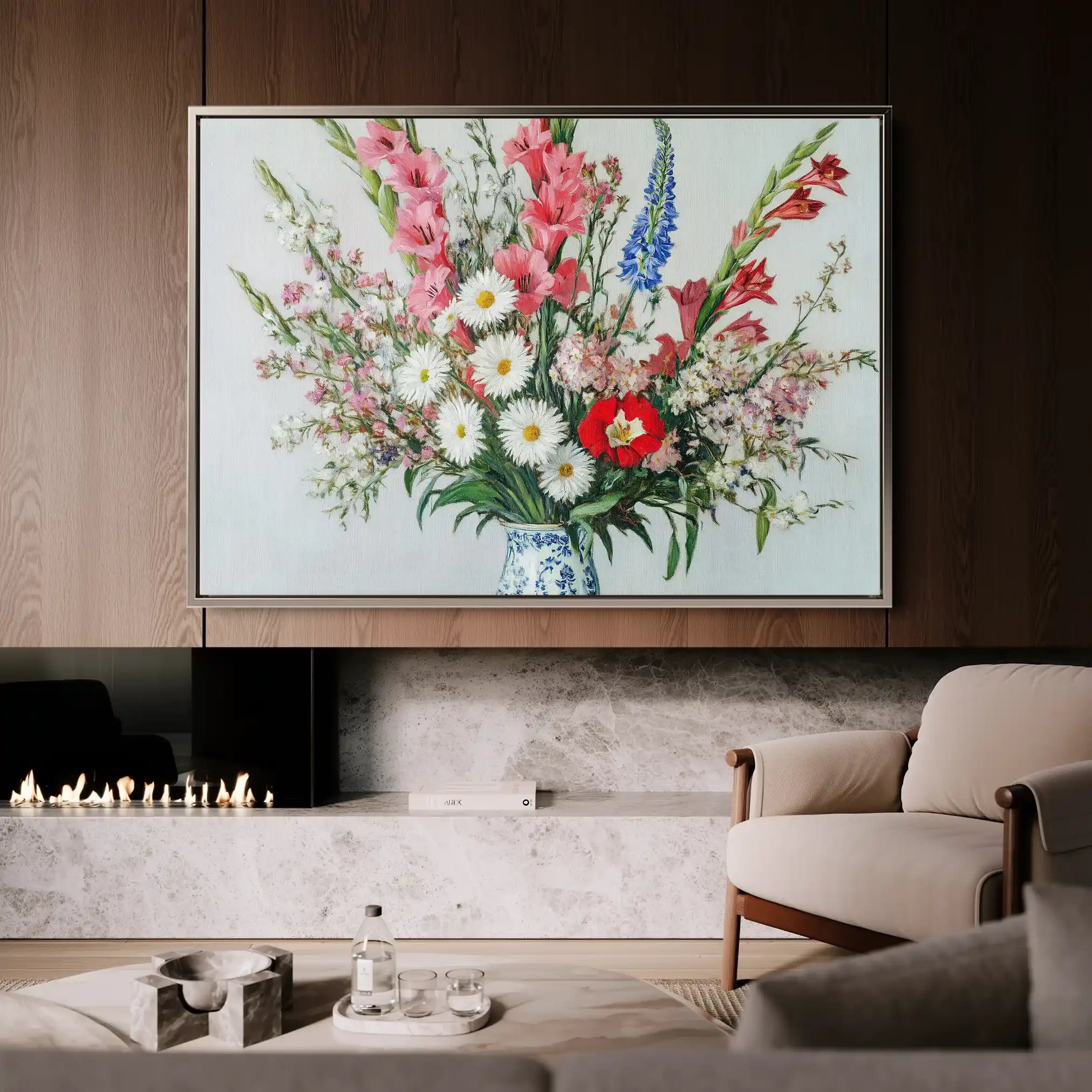 Floral Canvas Wall Art WAD970-F 90 x 60 cm / Stretched on hidden frame