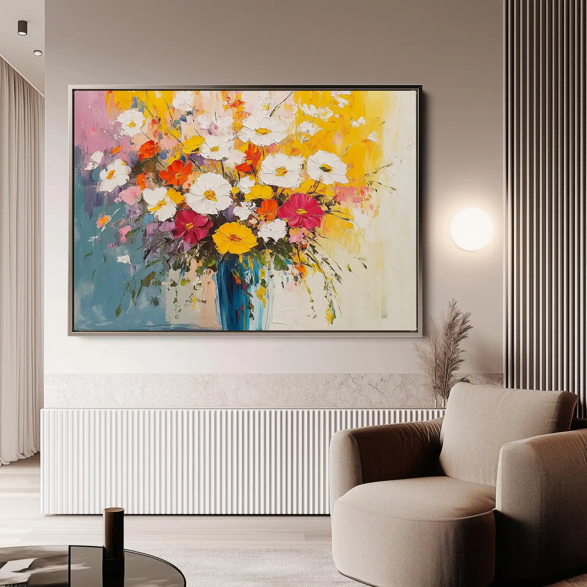 Floral Canvas Wall Art WAD972-F 90 x 60 cm / Stretched on hidden frame