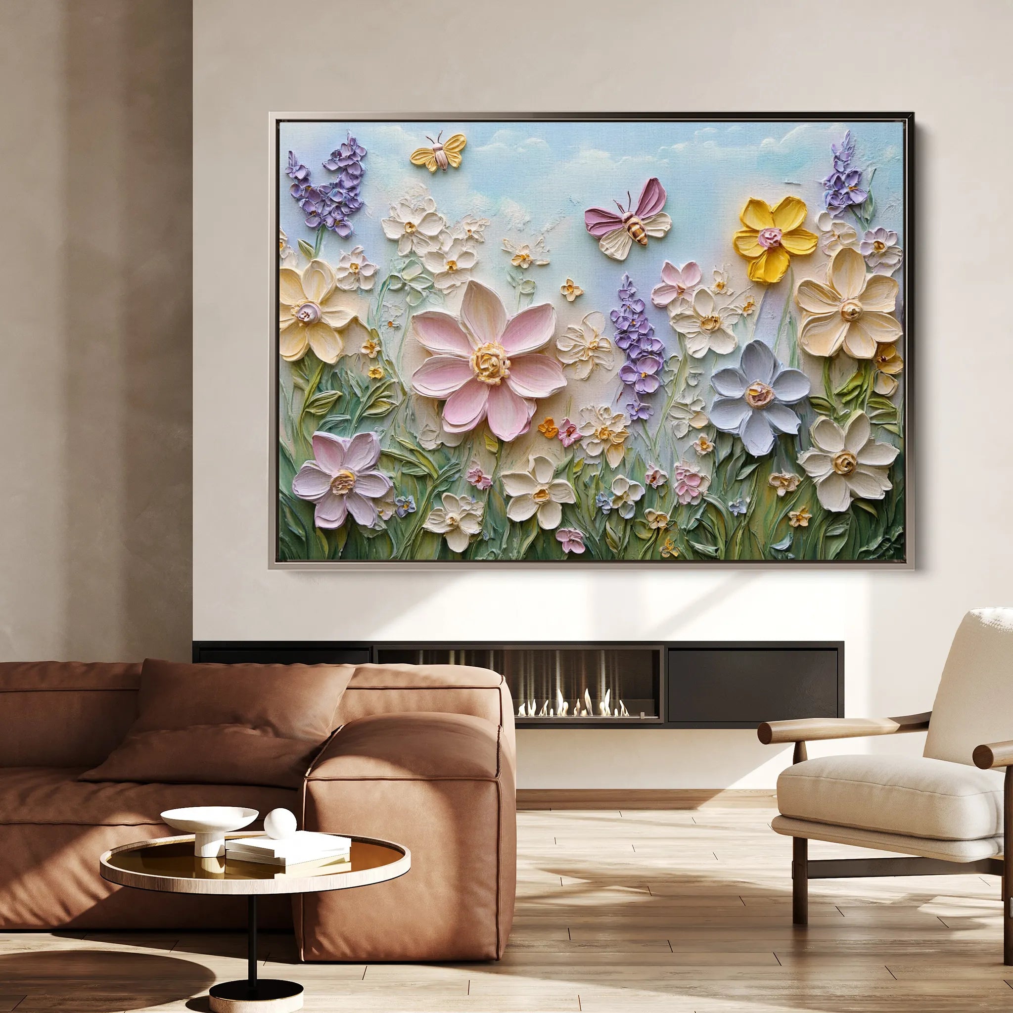 Floral Canvas Wall Art WAD980-F 90 x 60 cm / Stretched on hidden frame