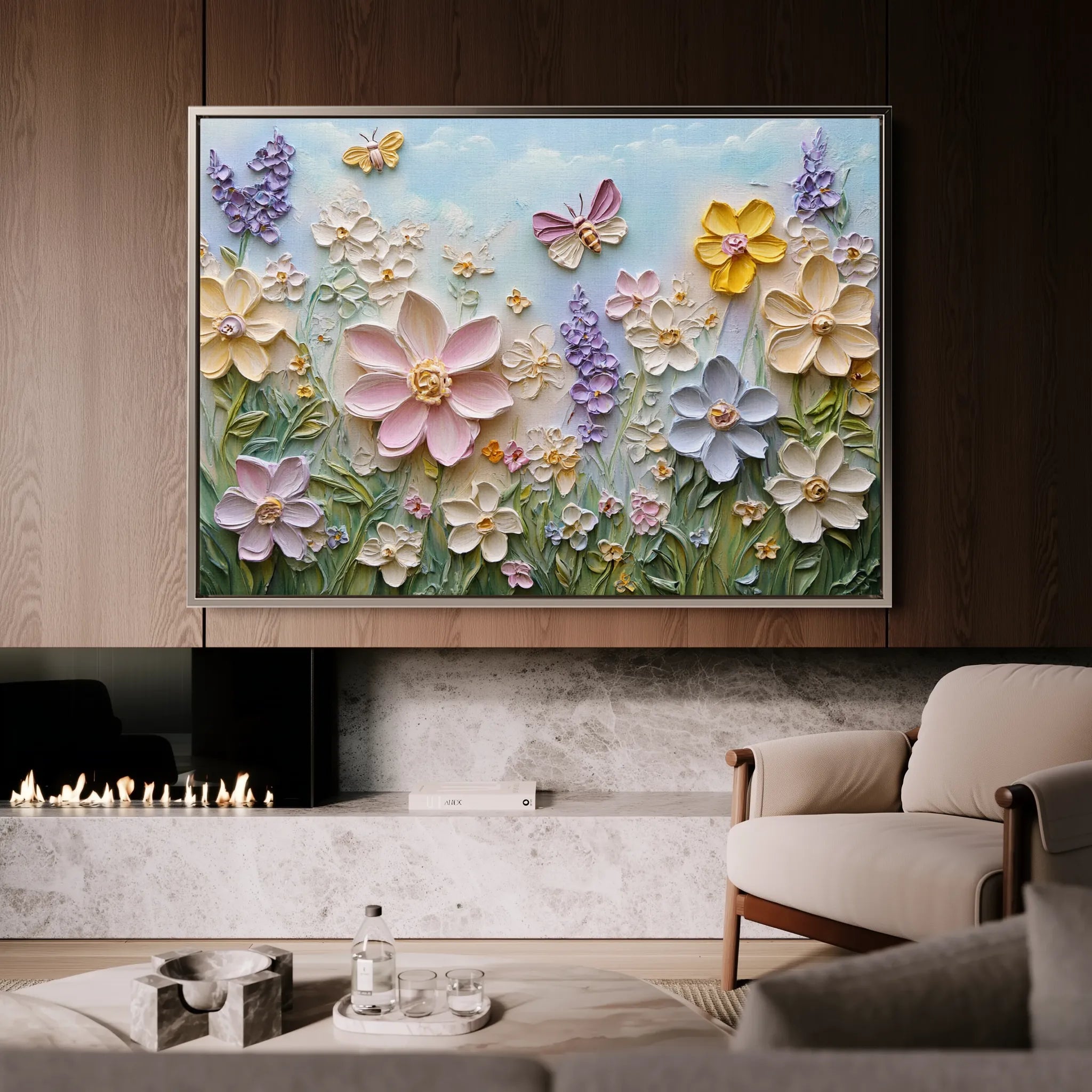 Floral Canvas Wall Art WAD980-F 90 x 60 cm / Stretched on hidden frame
