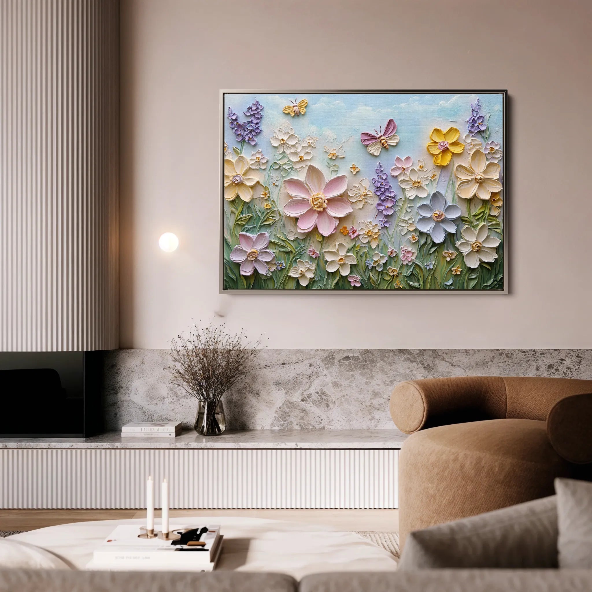 Floral Canvas Wall Art WAD980-F 90 x 60 cm / Stretched on hidden frame