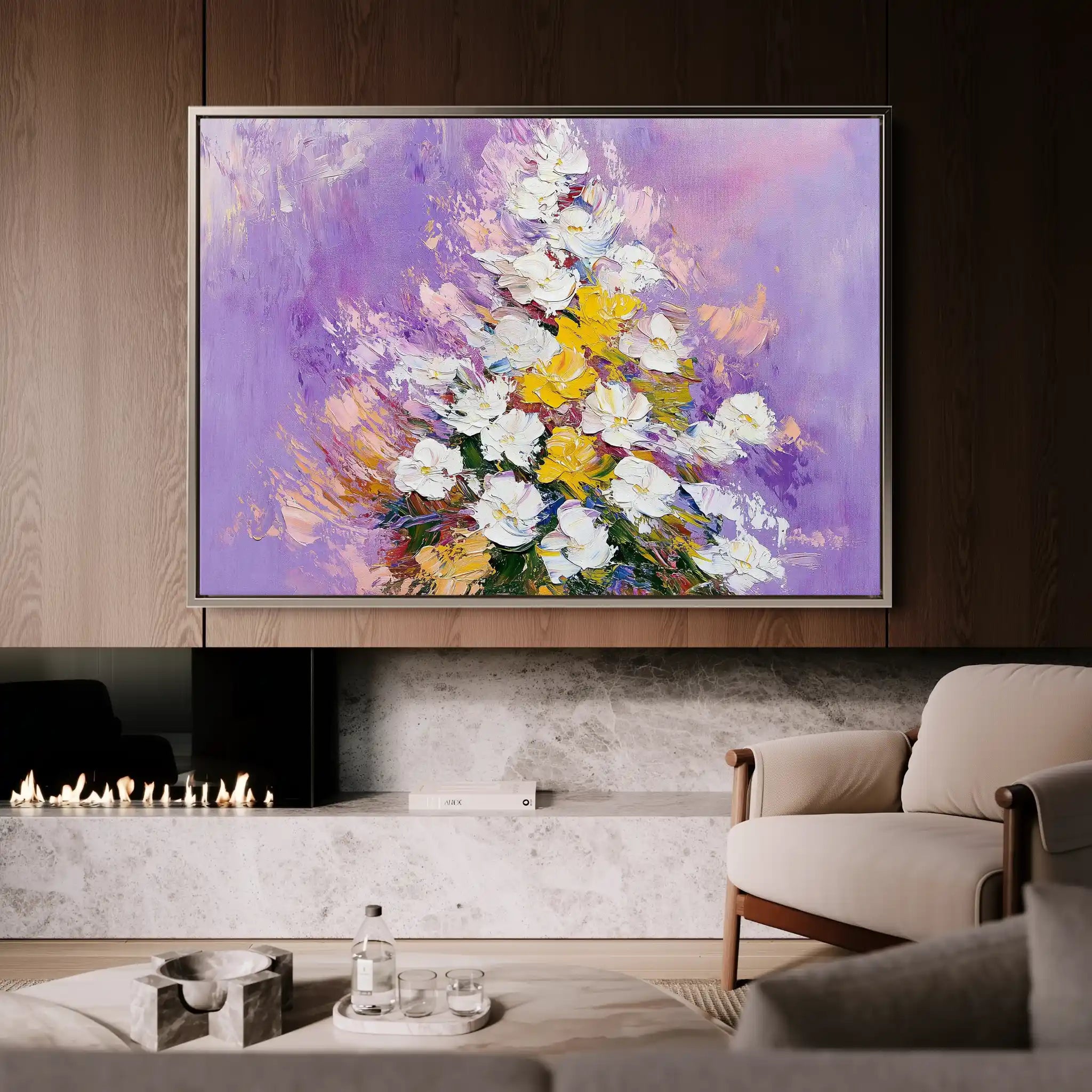 Floral Canvas Wall Art WAD986-F 90 x 60 cm / Stretched on hidden frame
