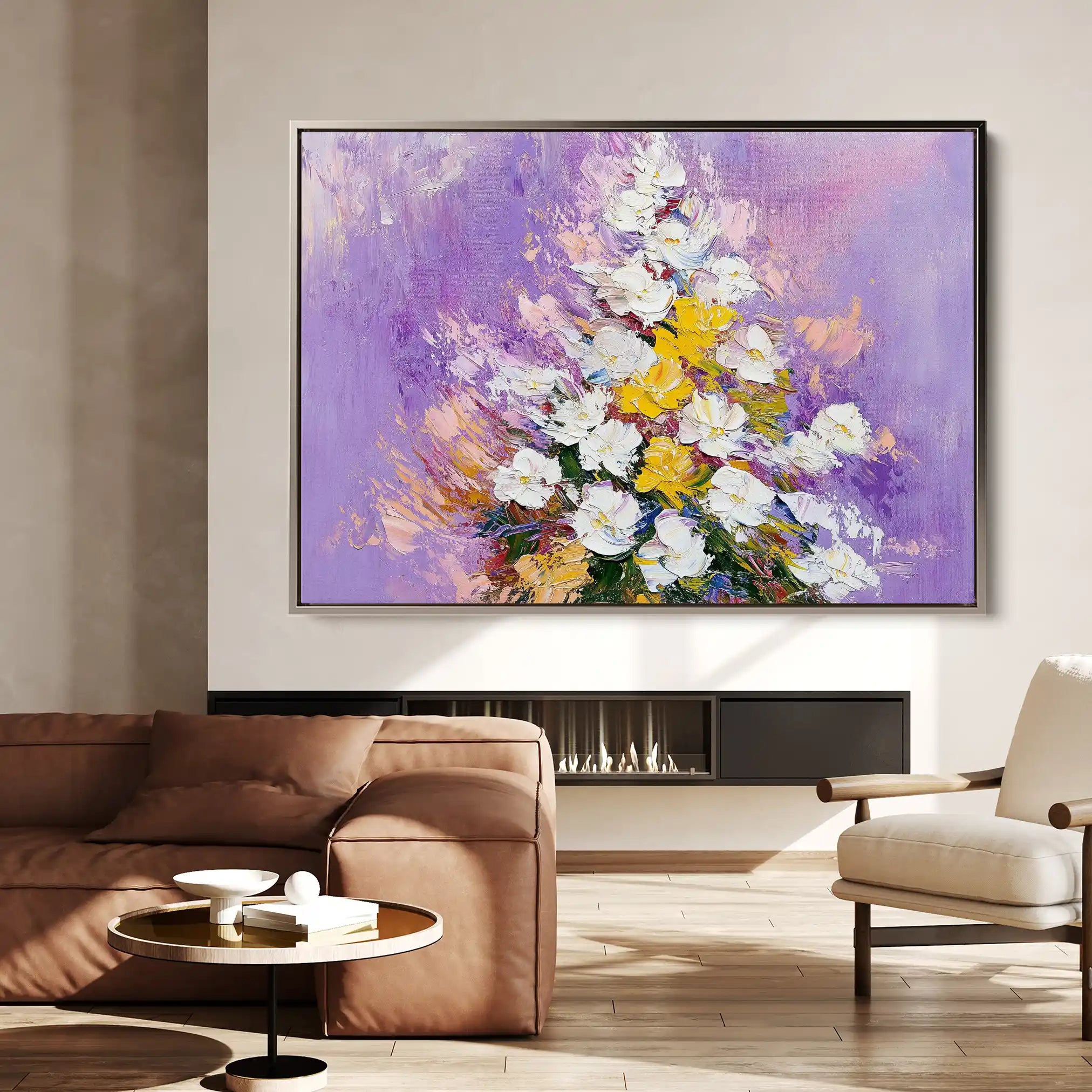 Floral Canvas Wall Art WAD986-F 90 x 60 cm / Stretched on hidden frame