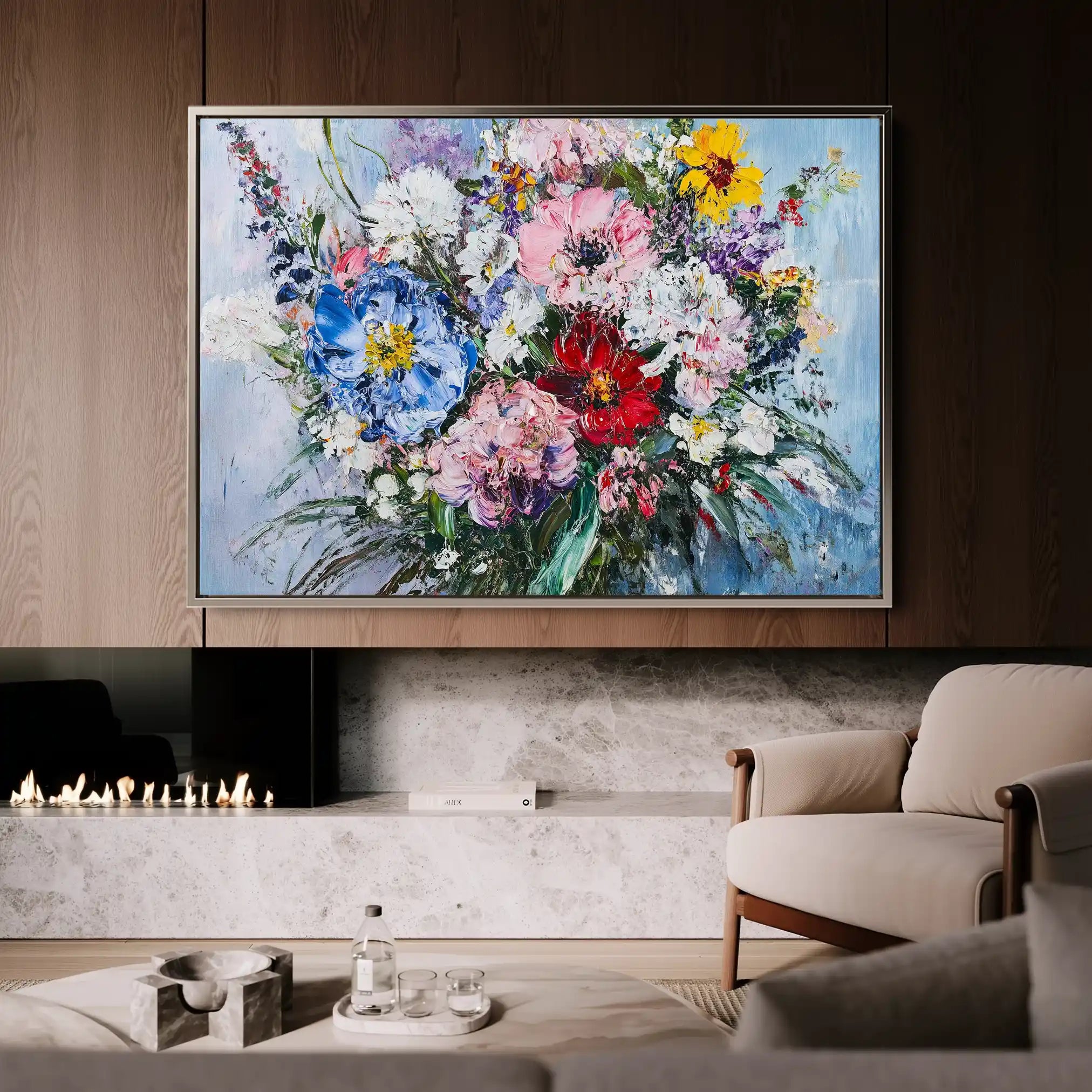 Floral Canvas Wall Art WAD987-F 90 x 60 cm / Stretched on hidden frame