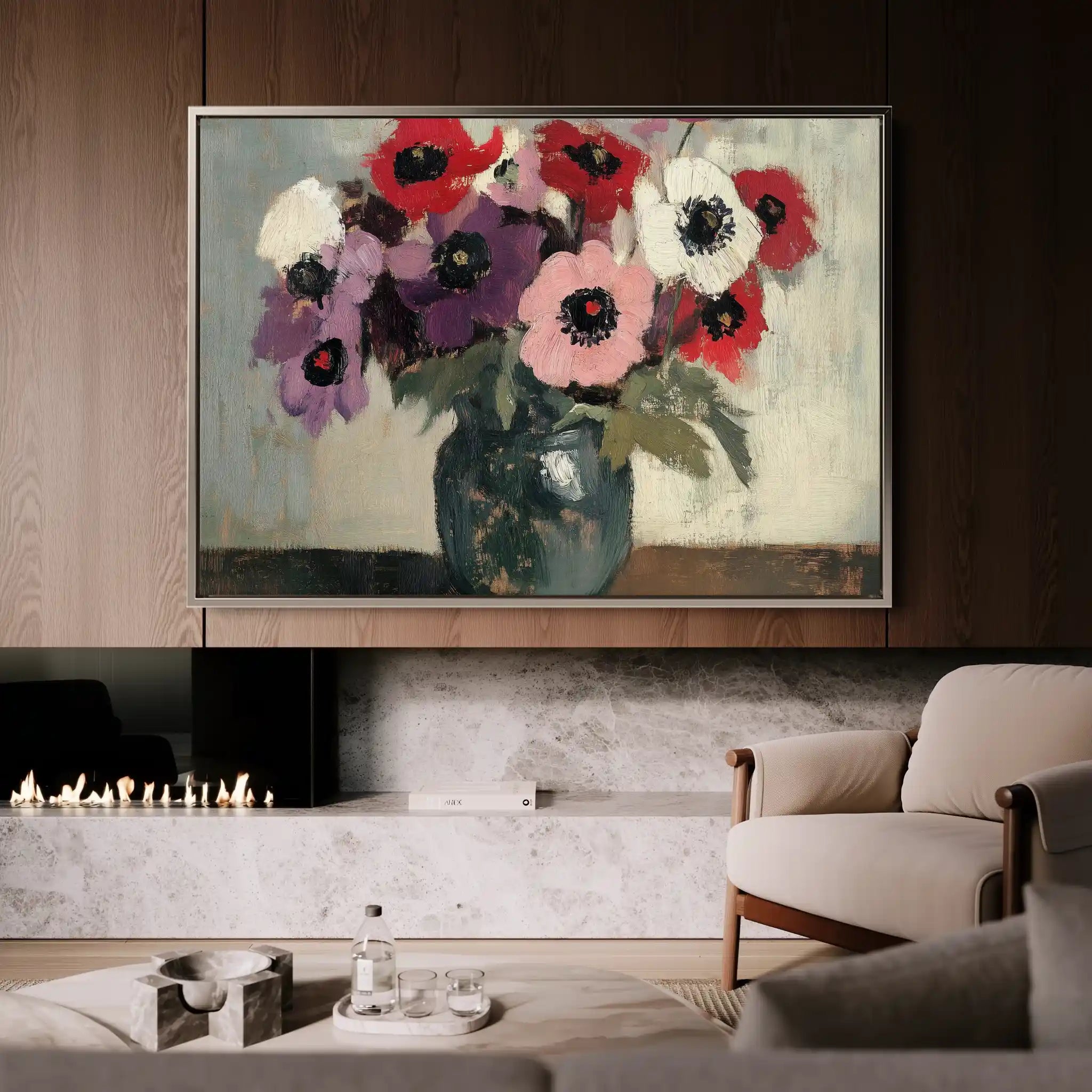 Floral Canvas Wall Art WAD995-F 90 x 60 cm / Stretched on hidden frame