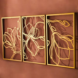 Floral Line 3 Set Metal Wall Art