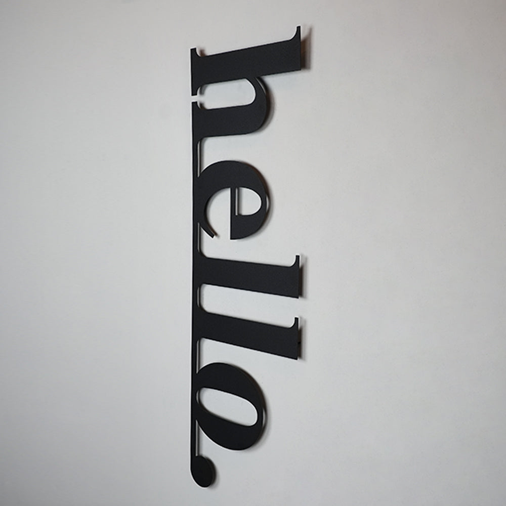 Hello Vertical Metal Wall Art