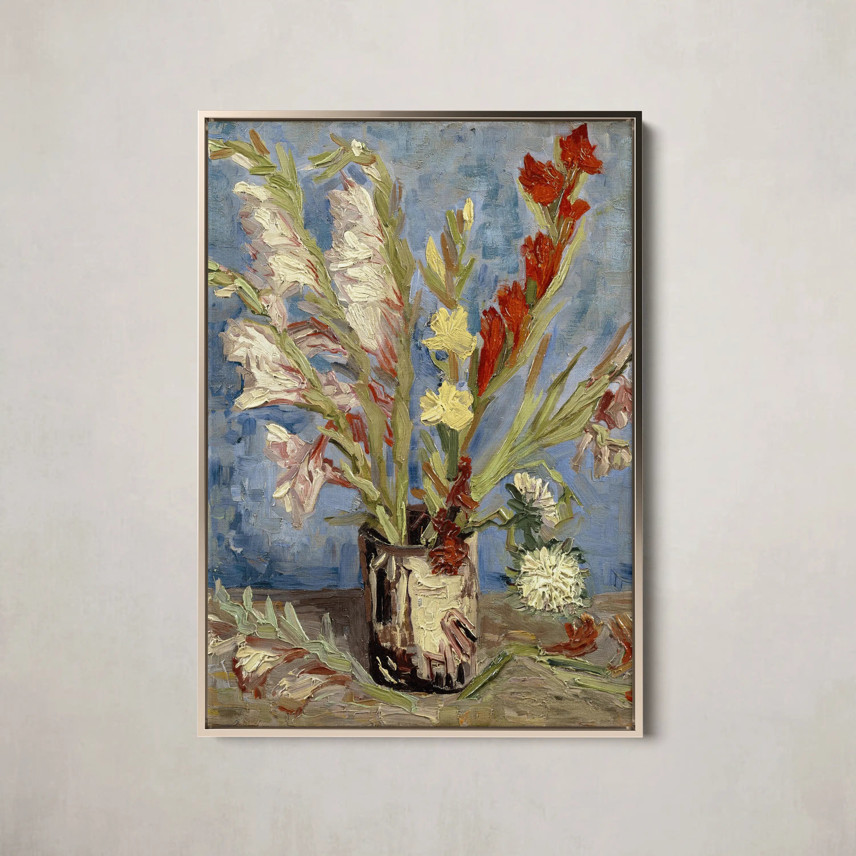 Vase with gladioli and China asters (1886) Vincent van Gogh