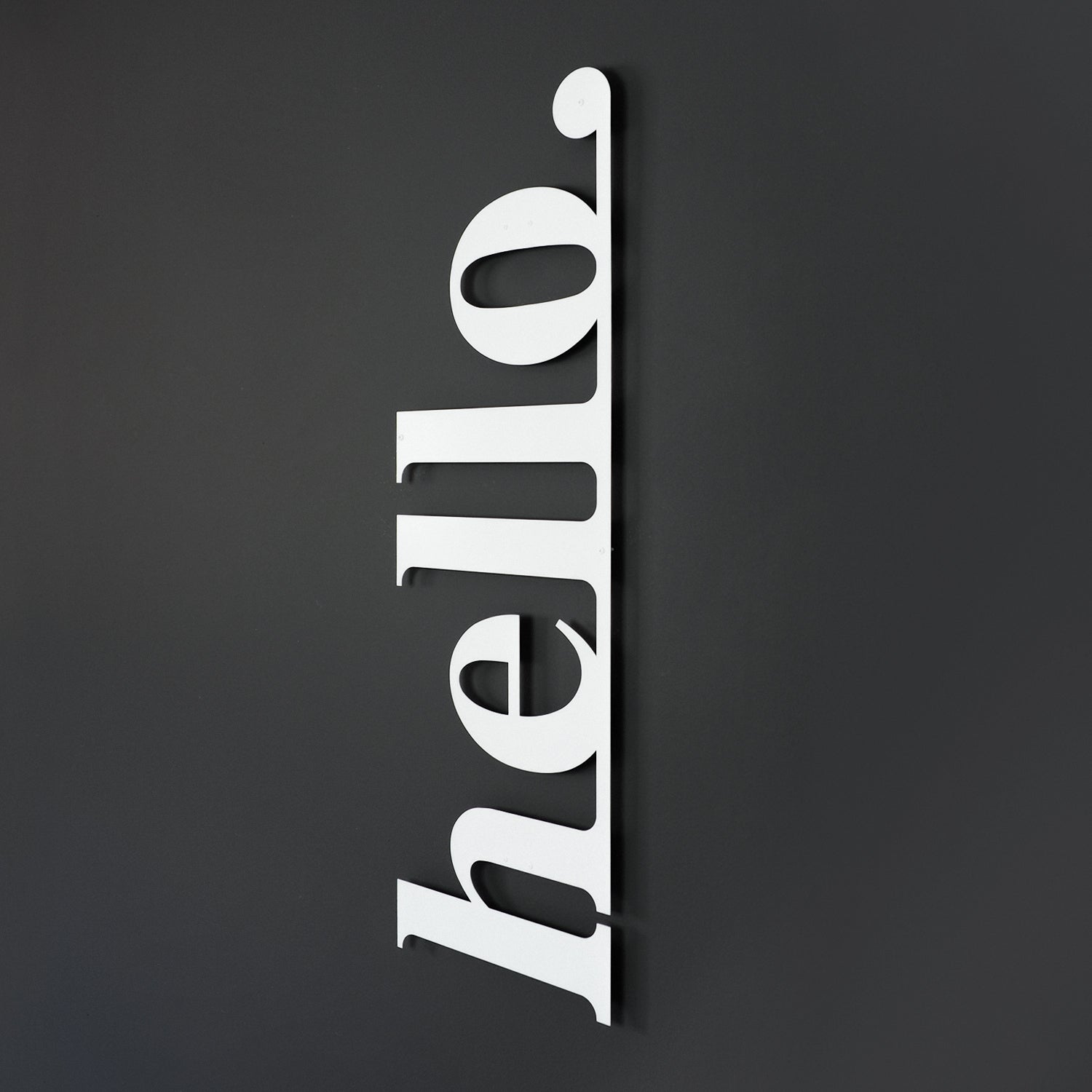 Hello Vertical Metal Wall Art