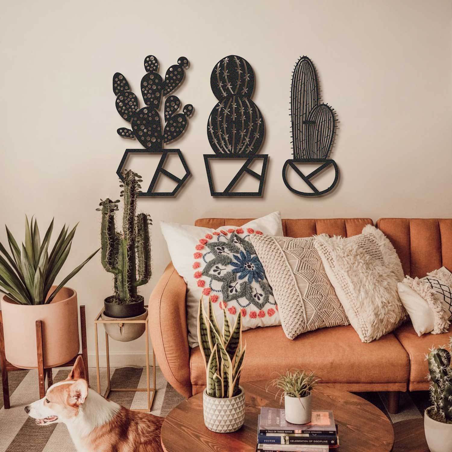 Cactus 3 Set Metal Wall Art