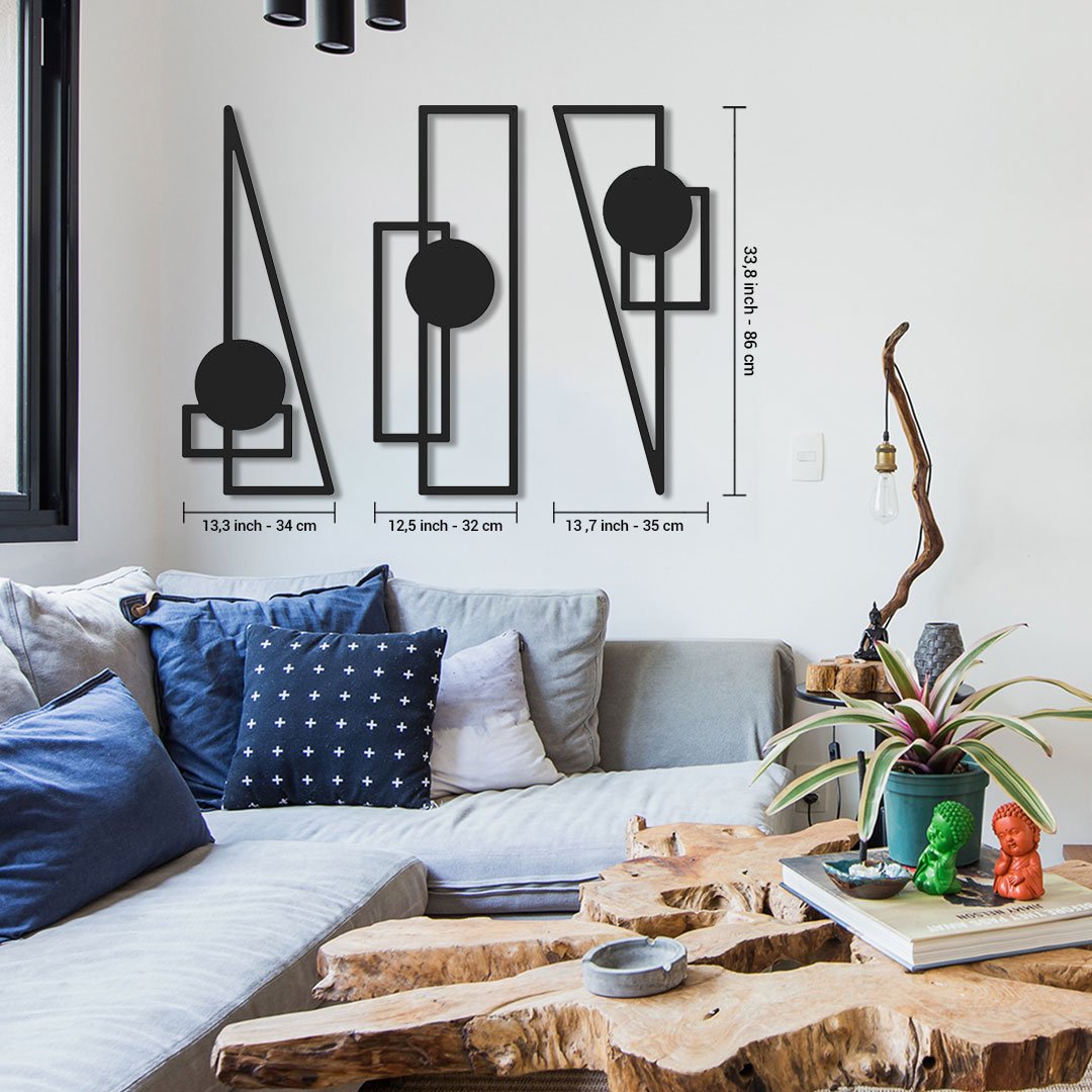Trident 3 Set Metal Wall Art