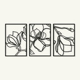 Floral Line 3 Set Metal Wall Art