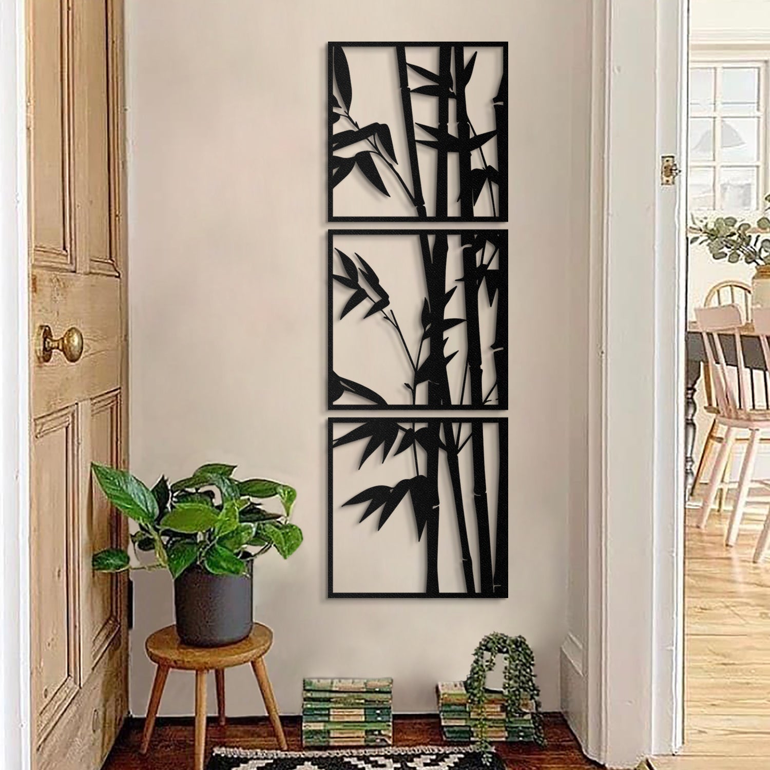 Bamboo  3 Set Metal Wall Art