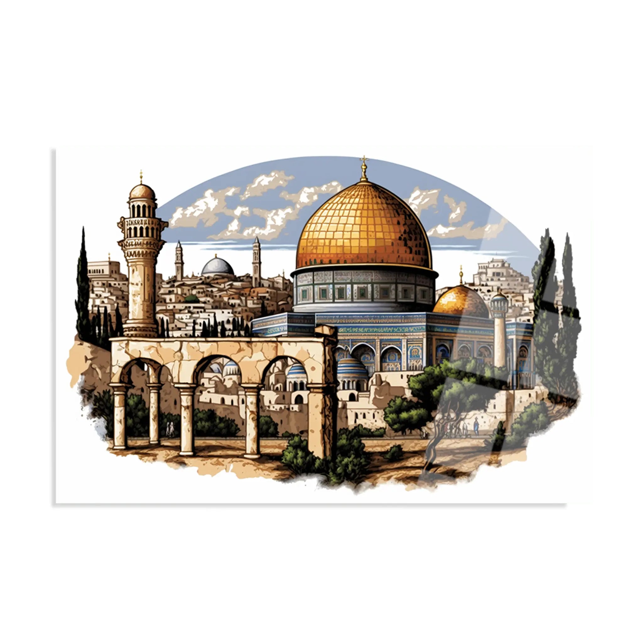 Palestine Glass Wall Art GAD001-PL 90 x 60 cm