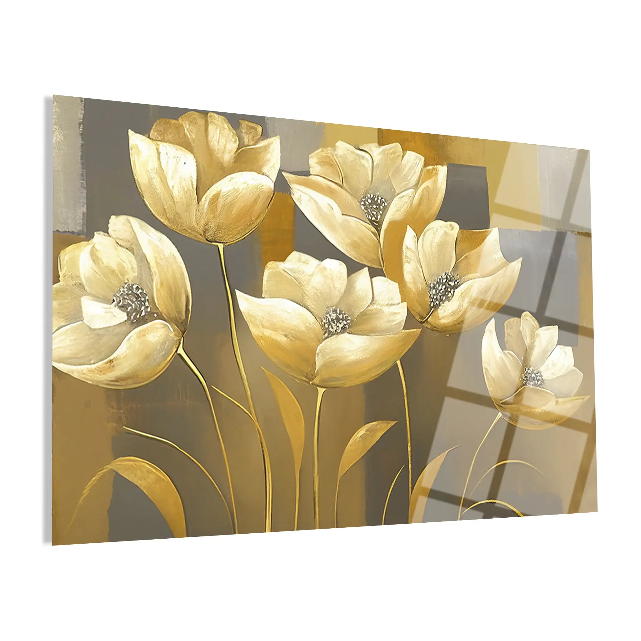 Floral Glass Wall Art GAD002-F 90 x 60 cm