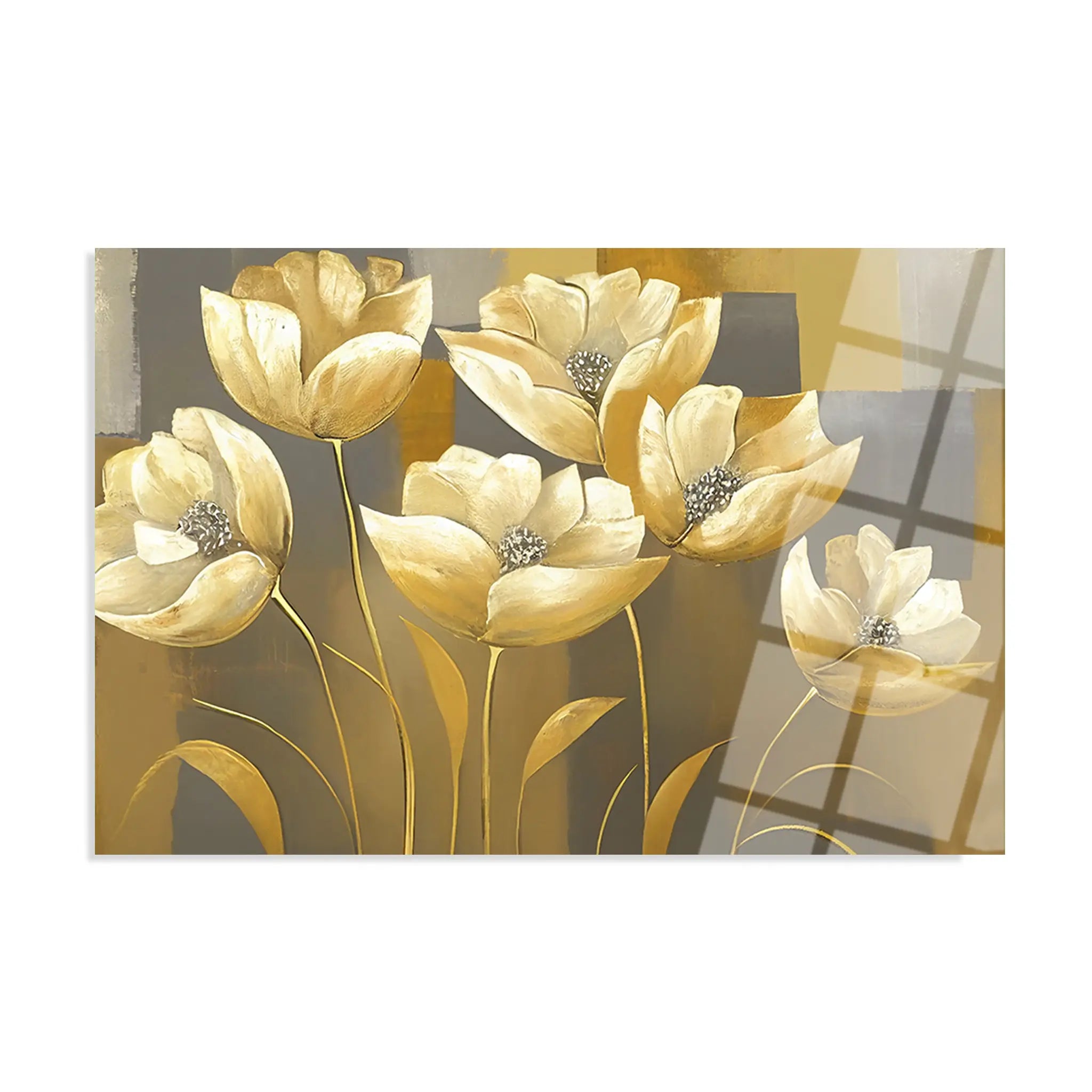 Floral Glass Wall Art GAD002-F 90 x 60 cm