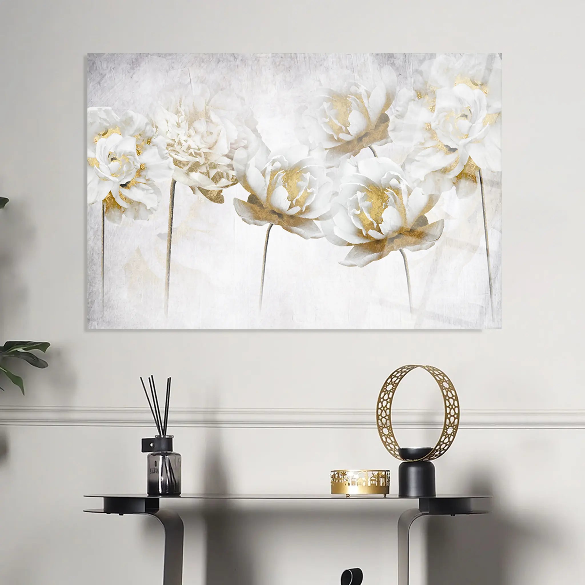 Floral Glass Wall Art GAD003-F 90 x 60 cm