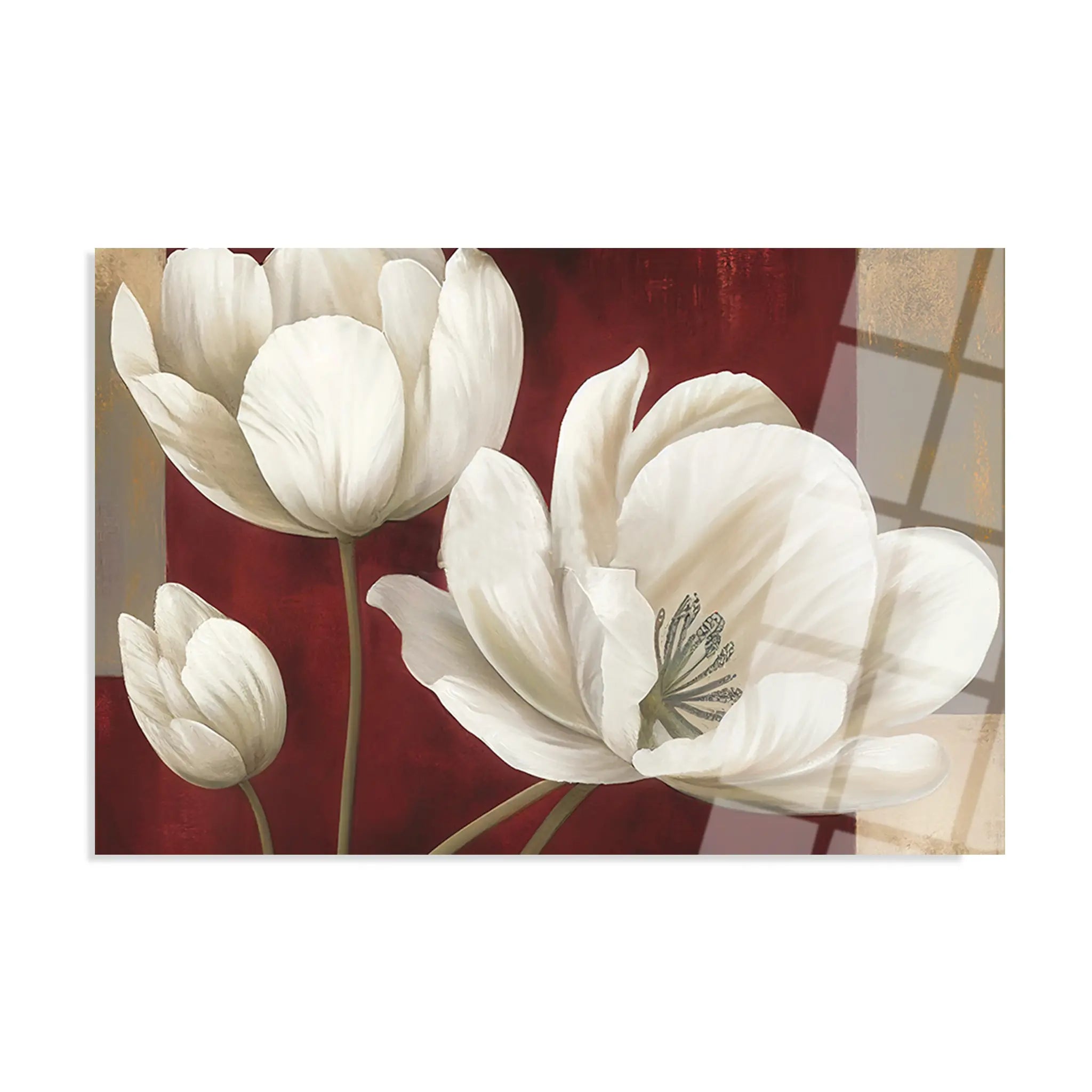 Floral Glass Wall Art GAD005-F 90 x 60 cm