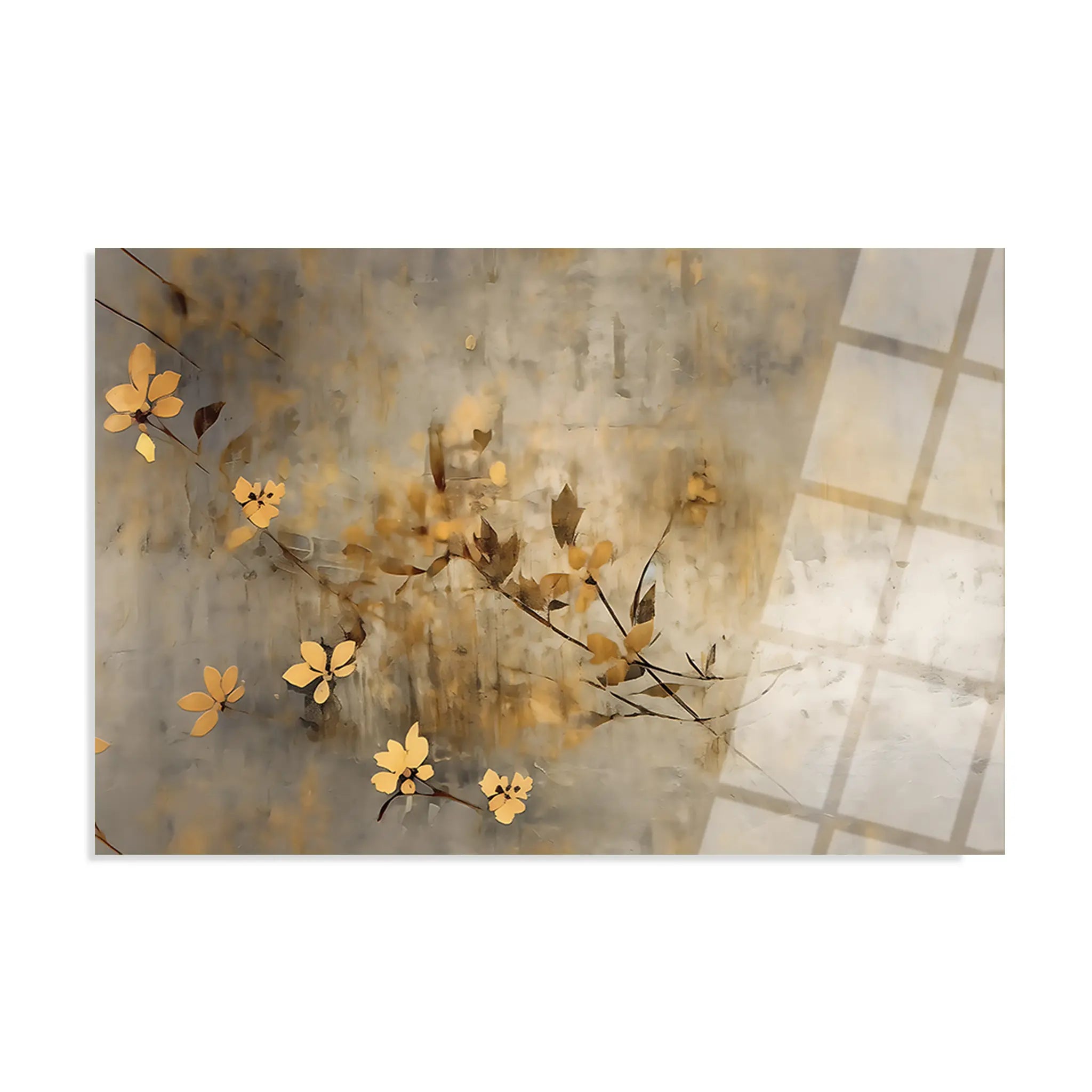 Floral Glass Wall Art GAD009-F 90 x 60 cm