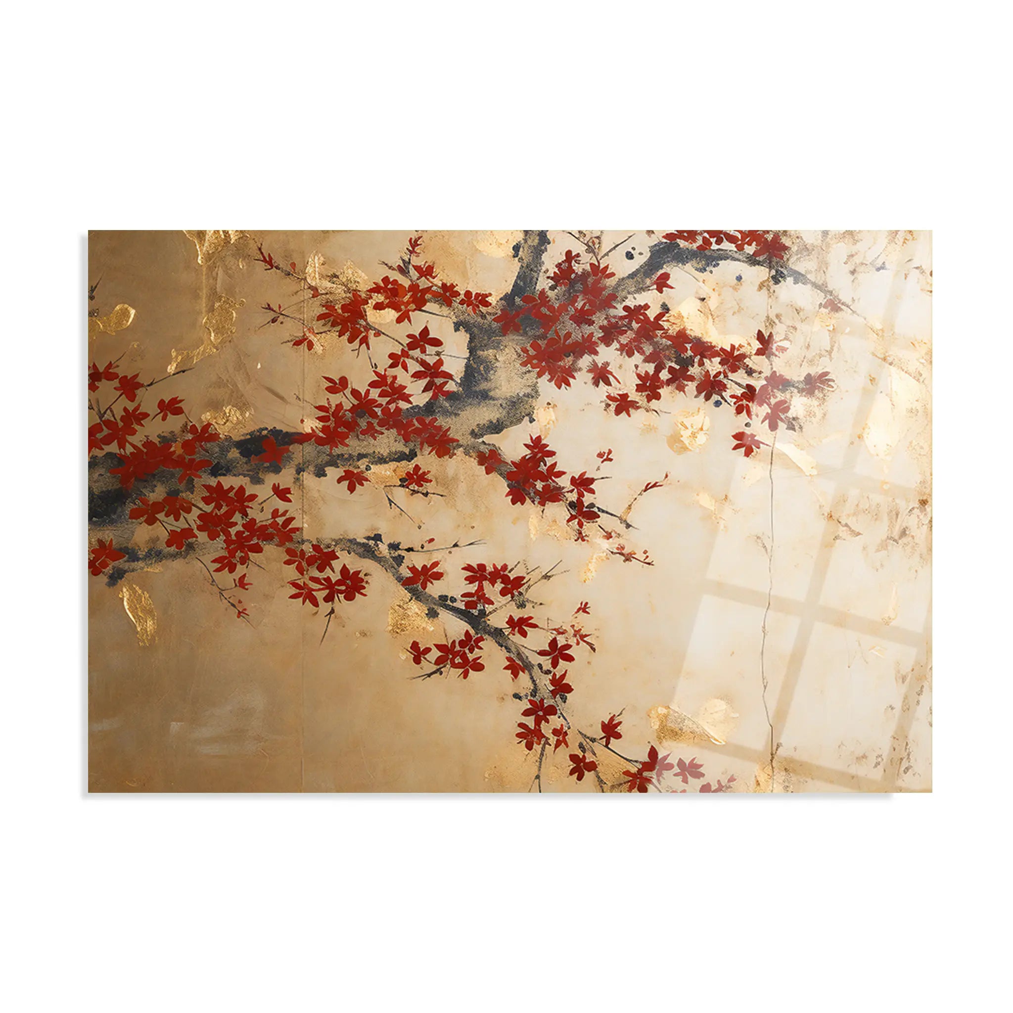 Floral Glass Wall Art GAD010-F 90 x 60 cm