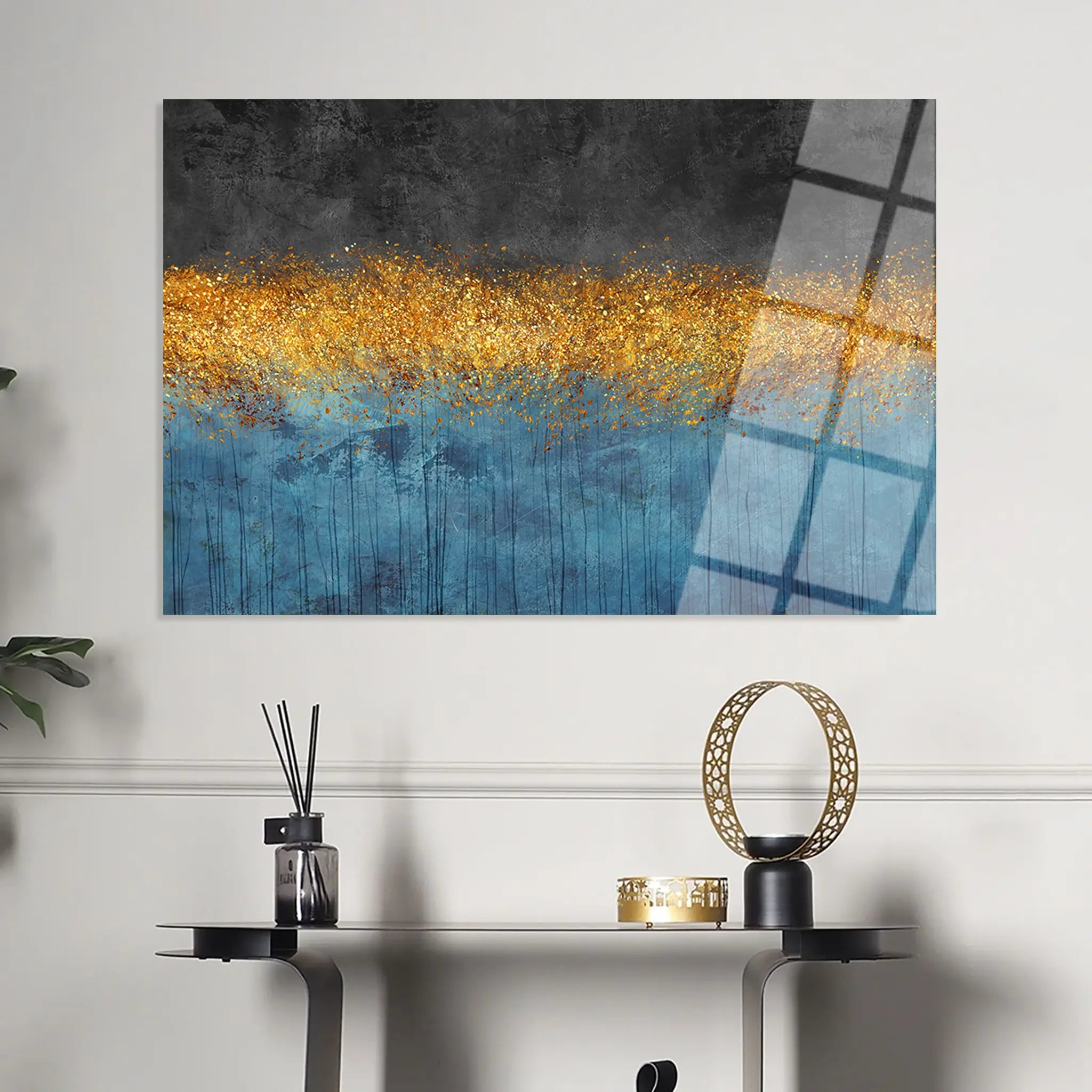 Abstract Glass Wall Art GAD011-A 90 x 60 cm