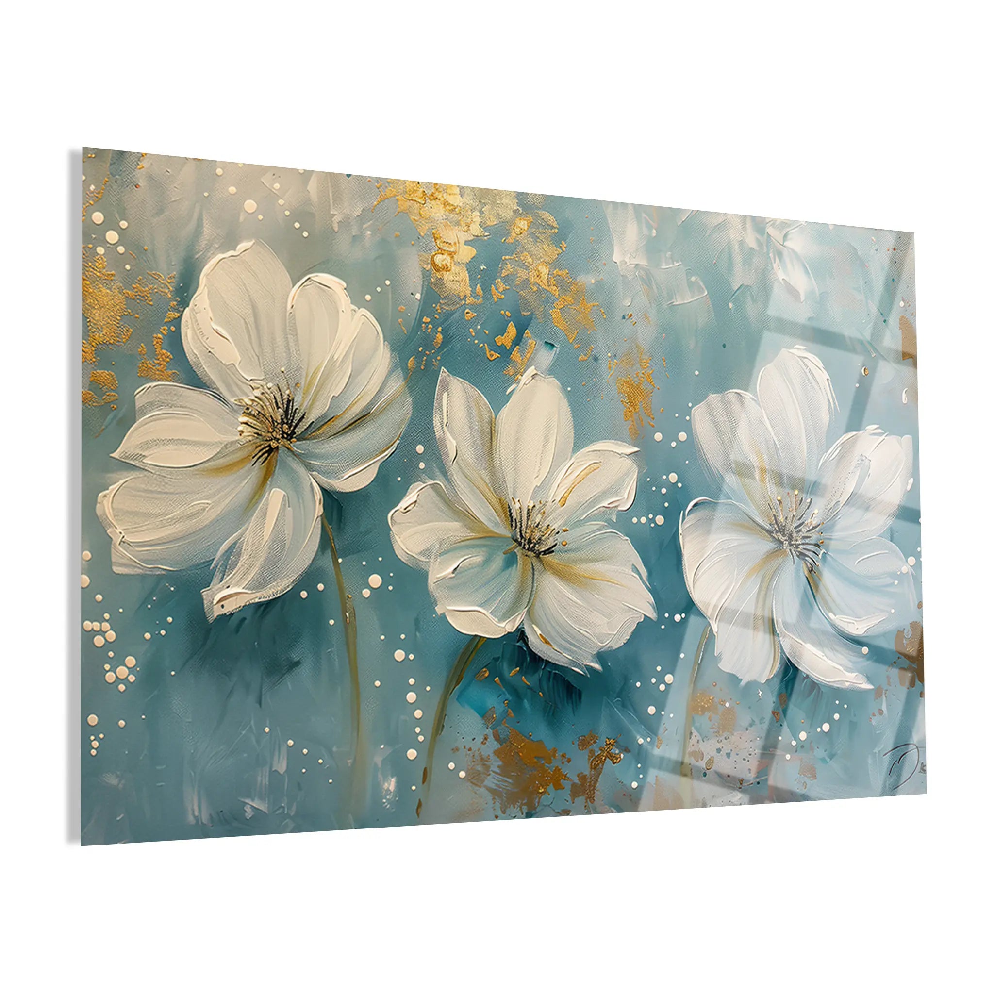 Floral Glass Wall Art GAD012-F 90 x 60 cm