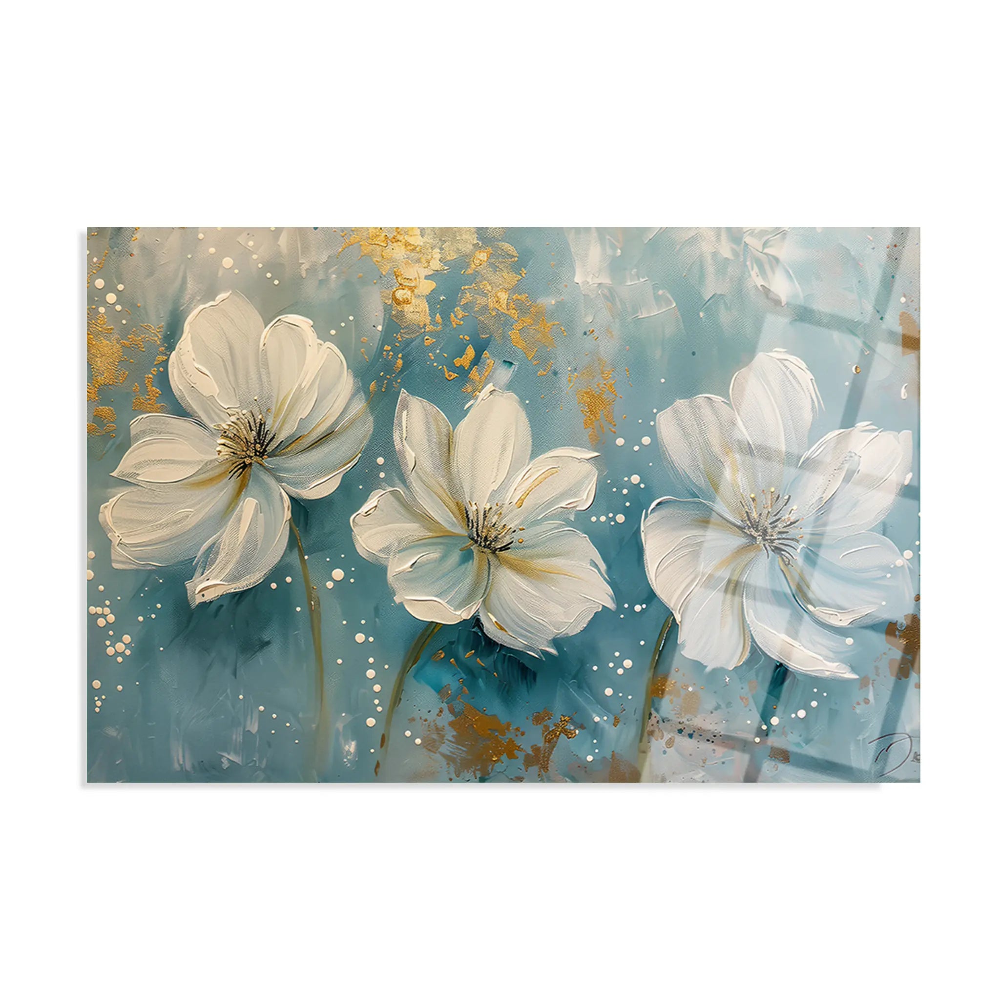 Floral Glass Wall Art GAD012-F 90 x 60 cm