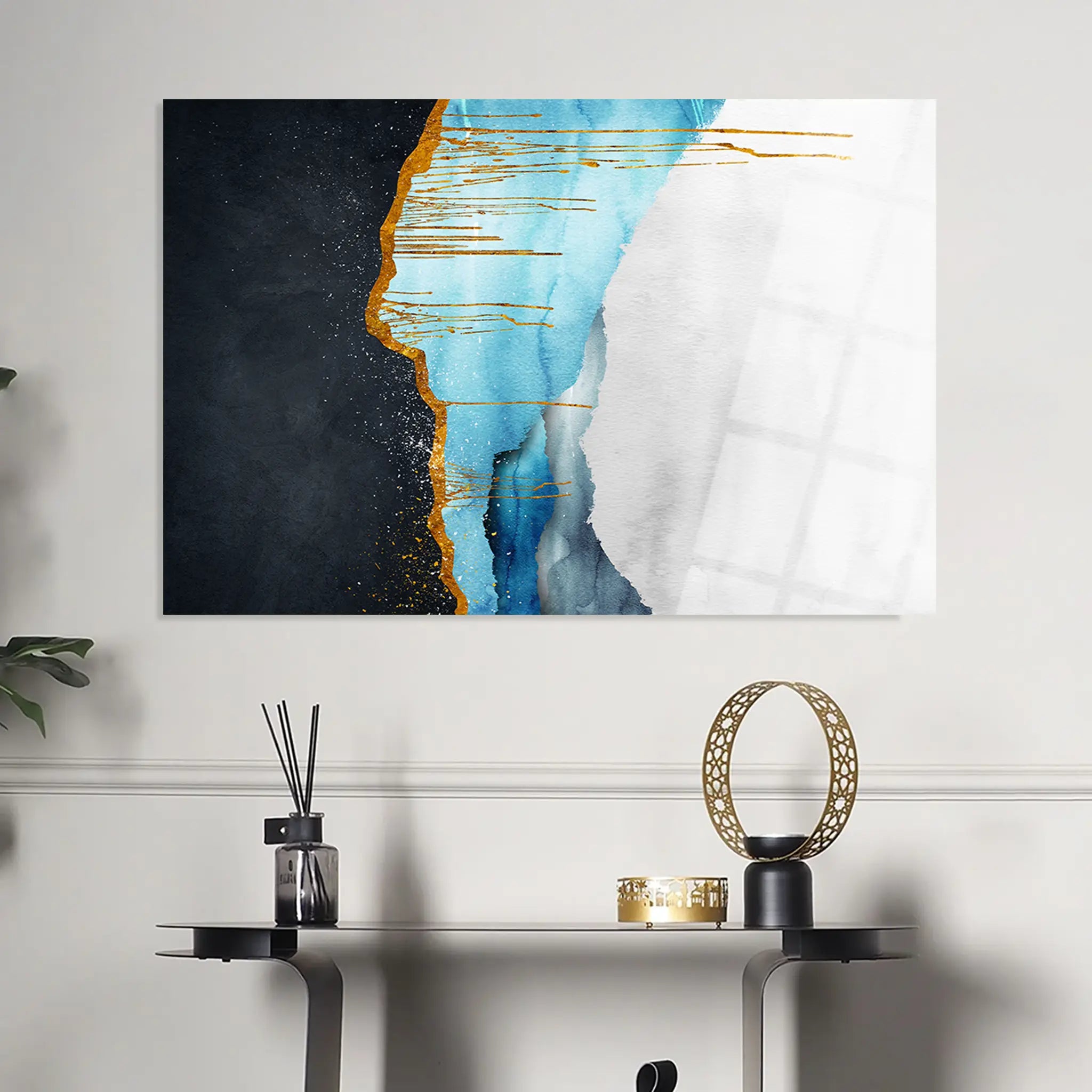 Abstract Glass Wall Art GAD014-A 90 x 60 cm