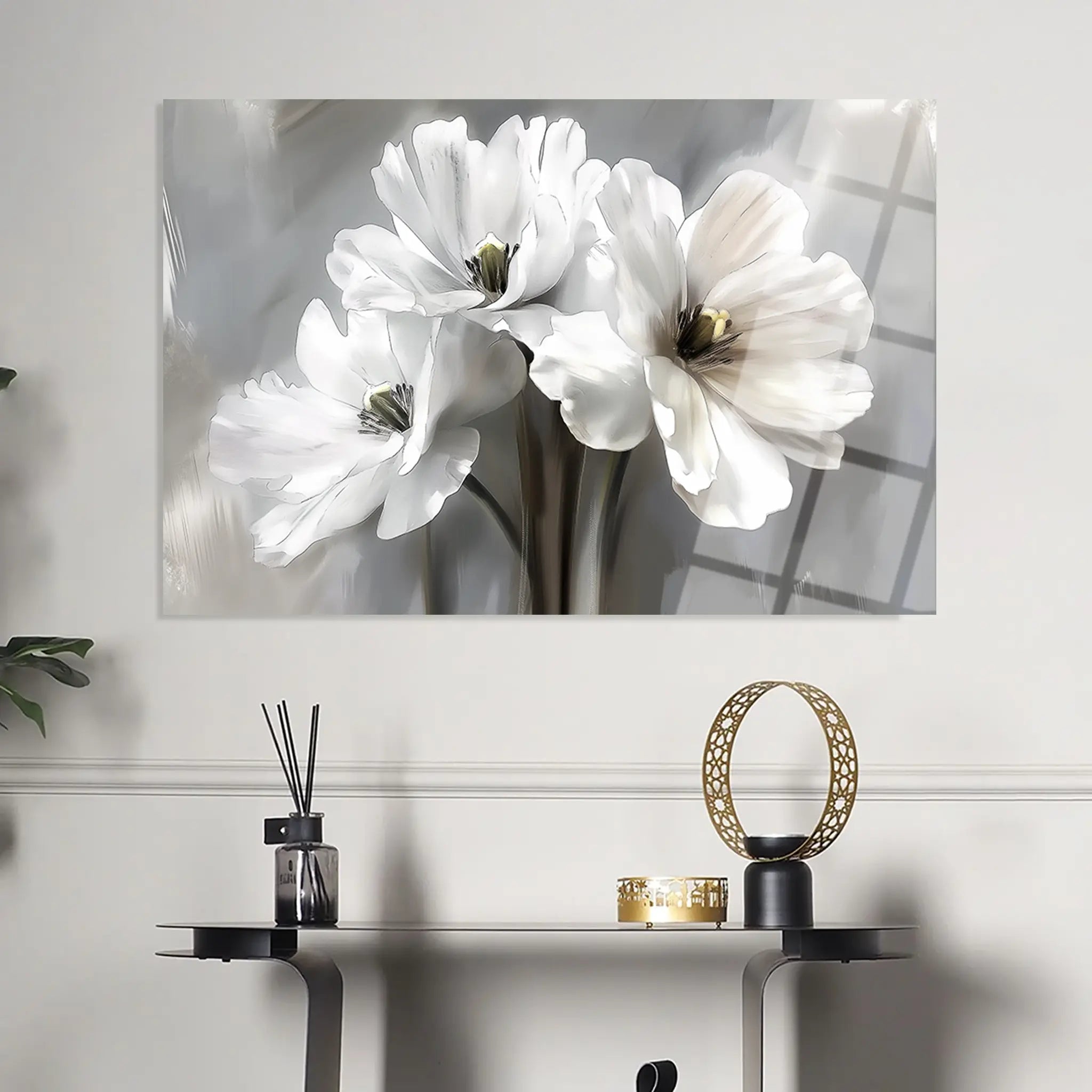 Floral Glass Wall Art GAD018-F 90 x 60 cm