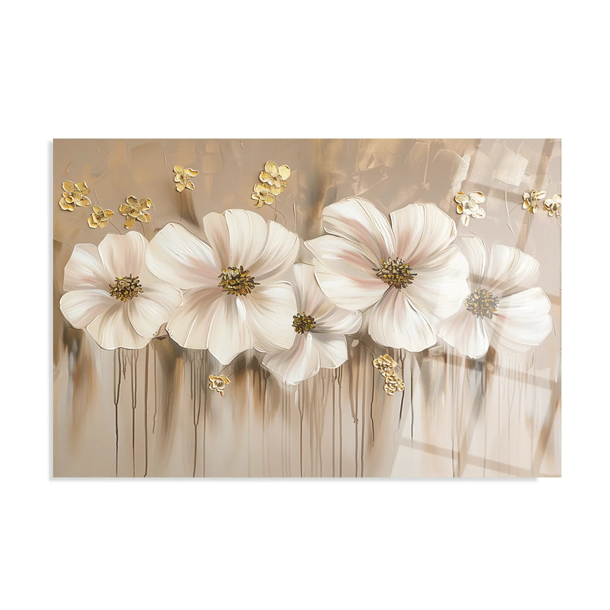 Floral Glass Wall Art GAD019-F 90 x 60 cm