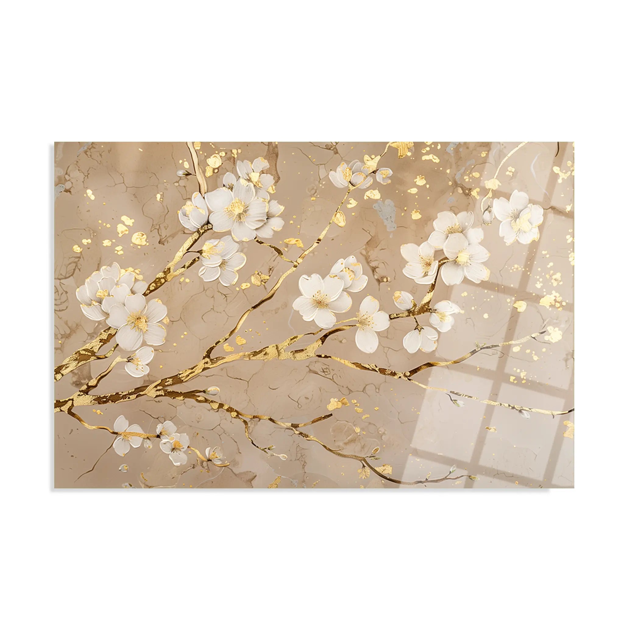 Floral Glass Wall Art GAD020-F 90 x 60 cm