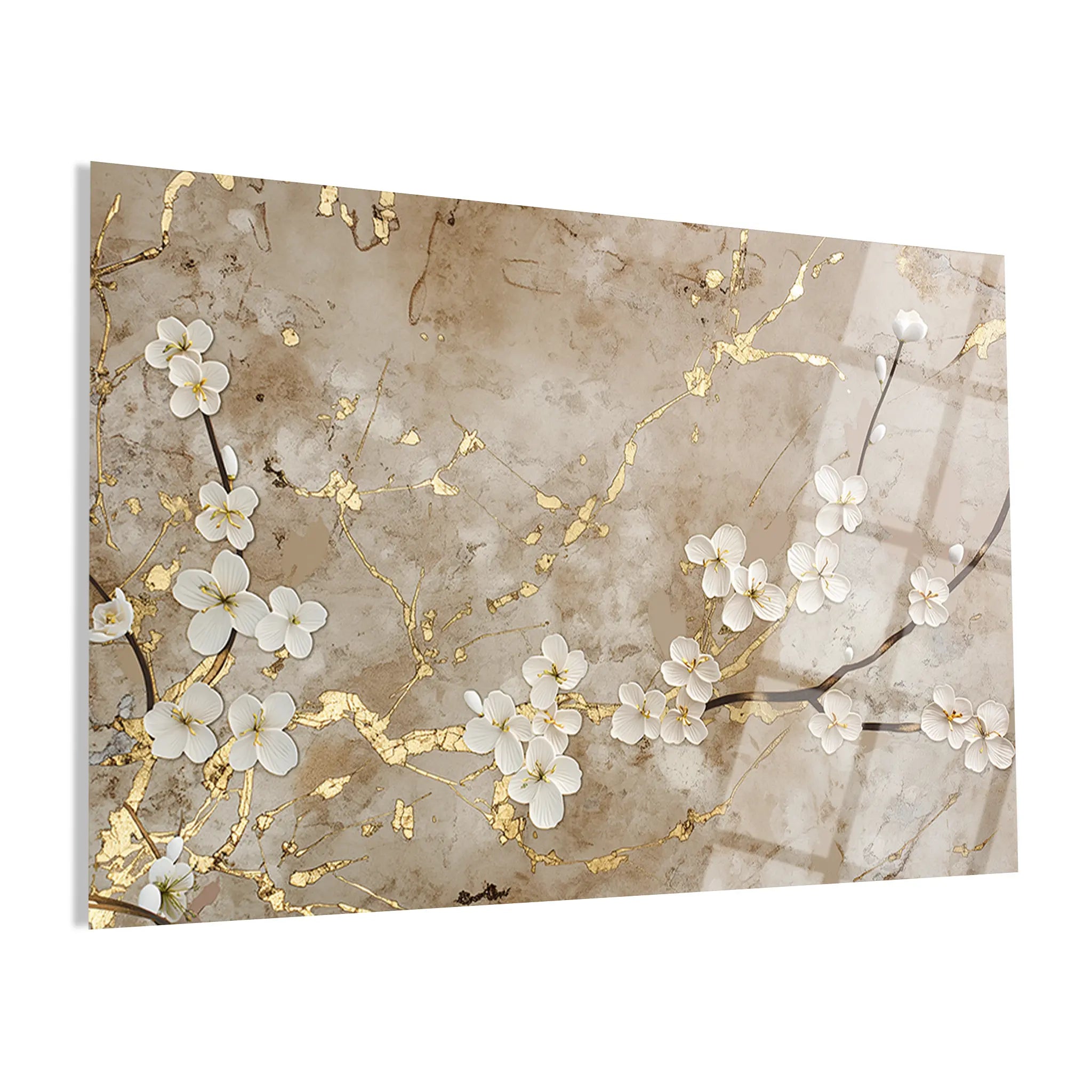 Floral Glass Wall Art GAD021-F 90 x 60 cm