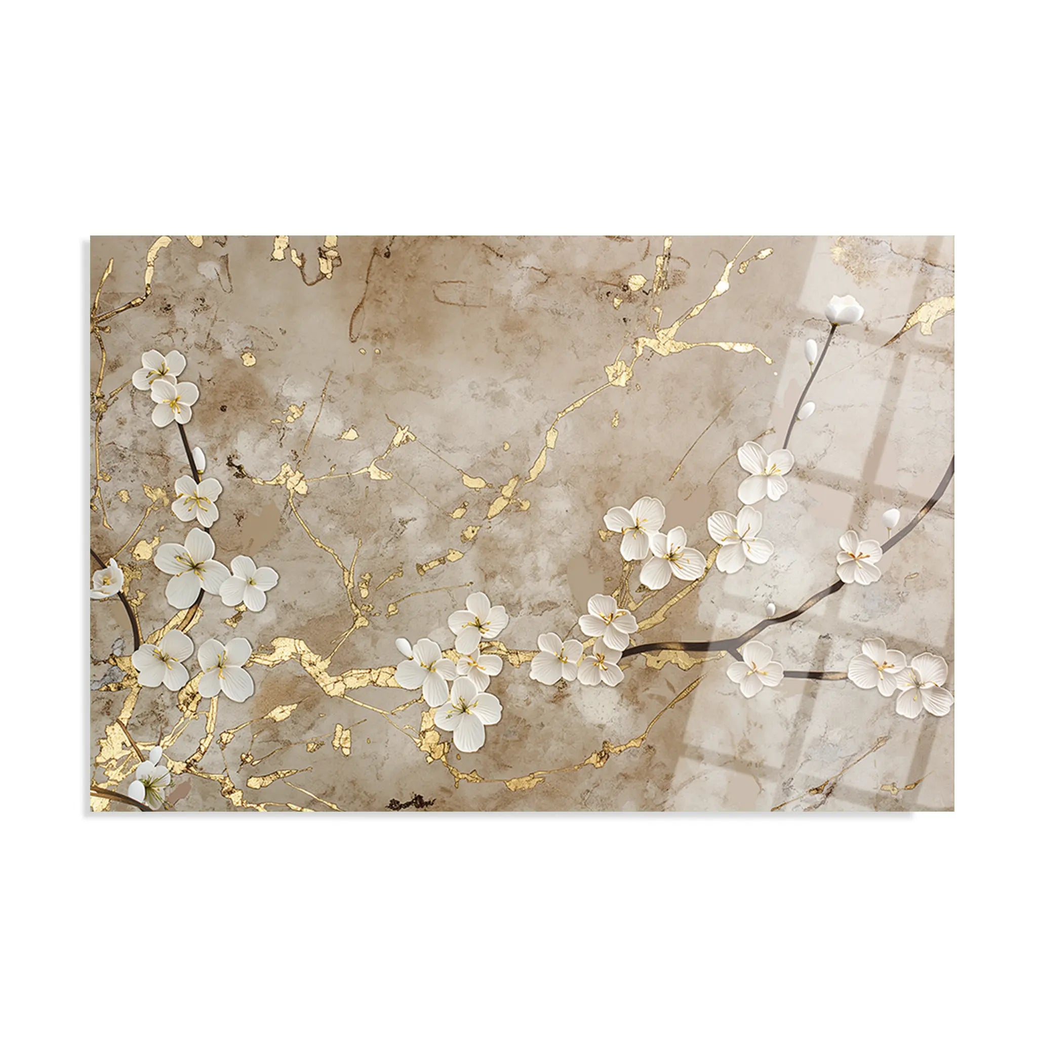 Floral Glass Wall Art GAD021-F 90 x 60 cm